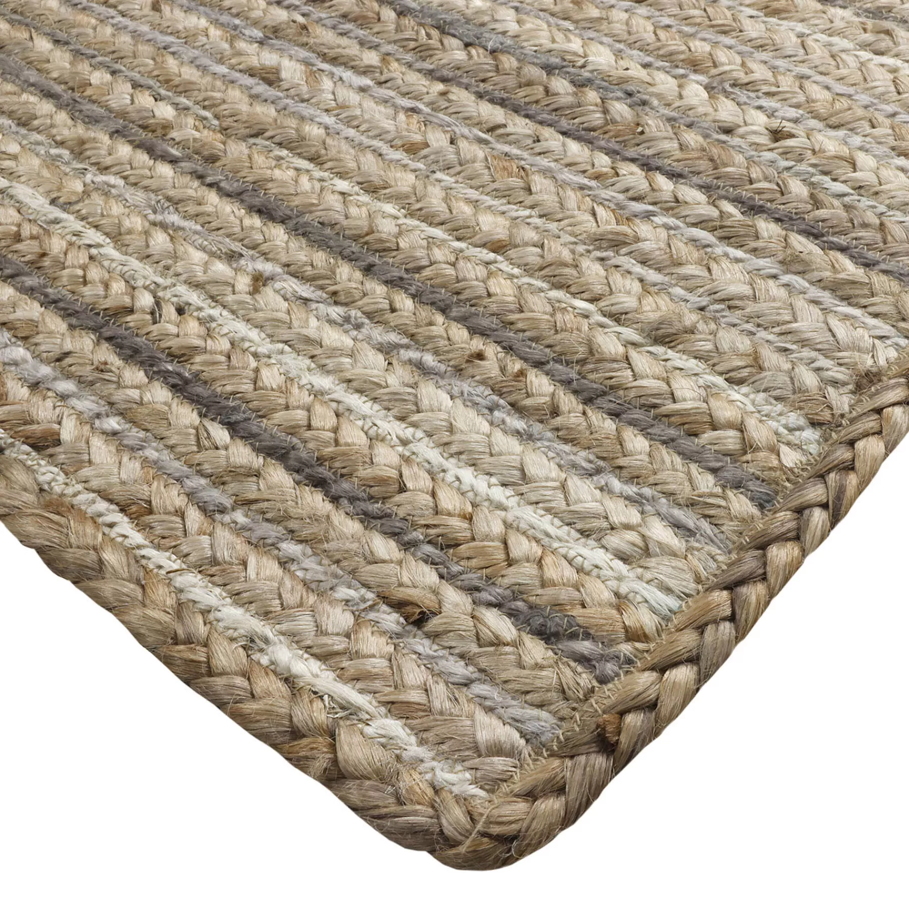 * Attractive (B729) Ty Pennington Kensie Natural Striped Jute Area Rug, 8 10