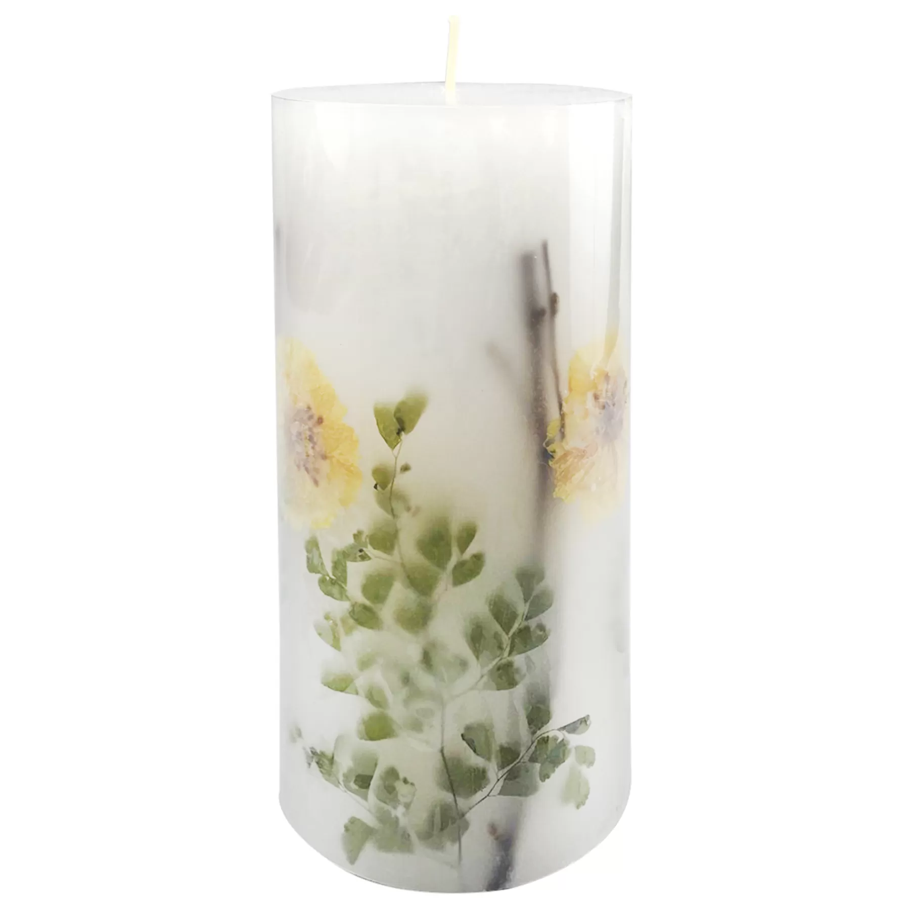 * Attractive Botanical Unscented Pillar Candle, 6