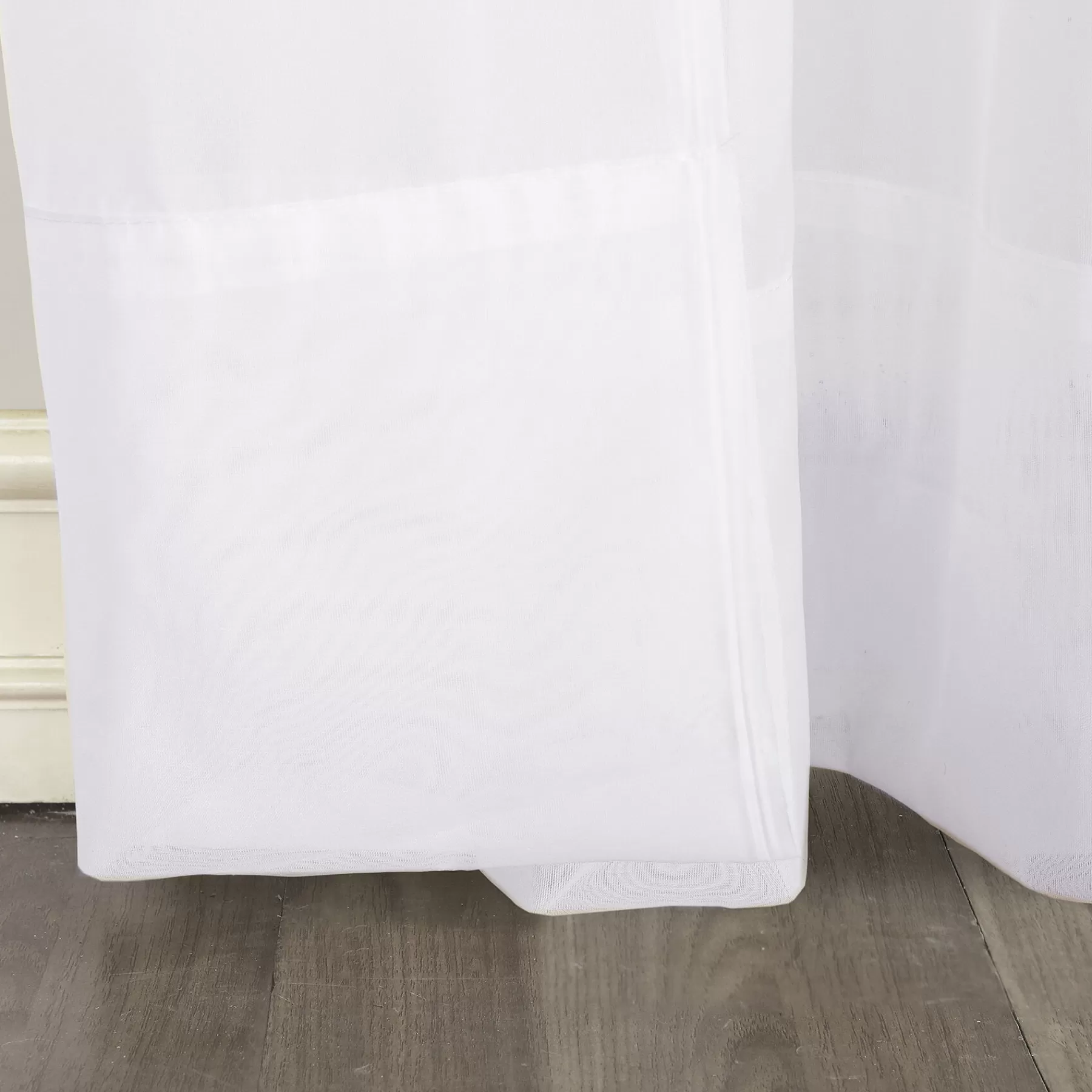 * Attractive Erica White Crushed Voile Rod Pocket Sheer Curtain Panel, 95