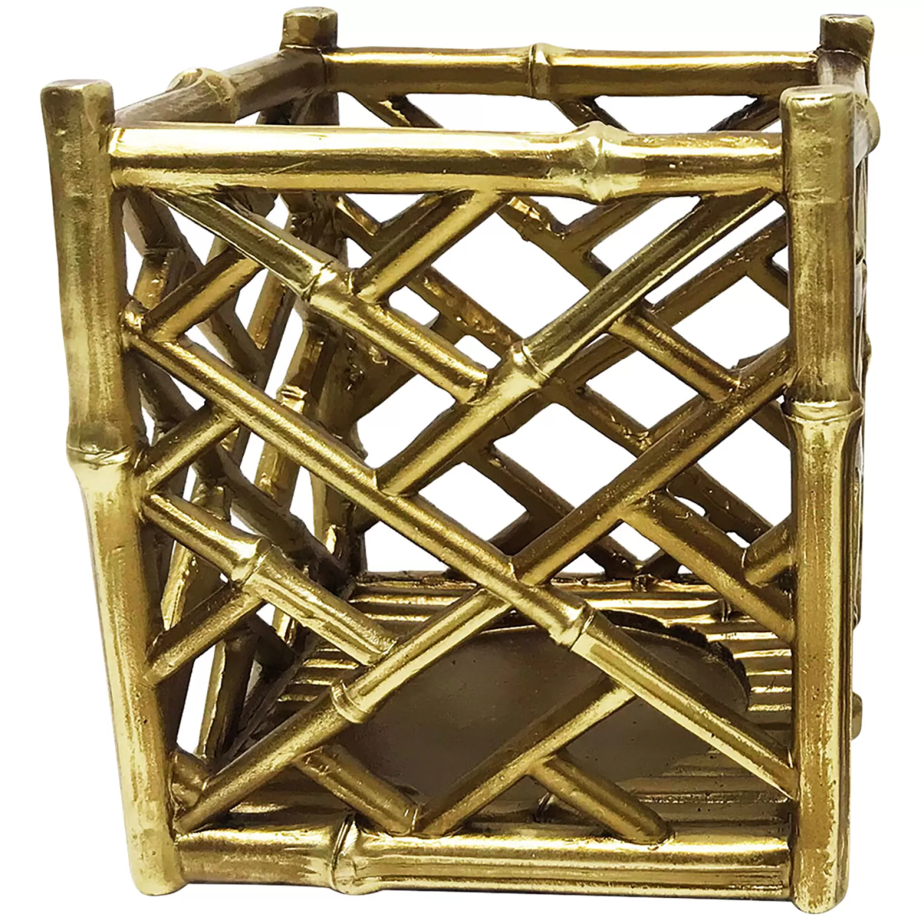 * Attractive Gold Bamboo Candle Holder, 5