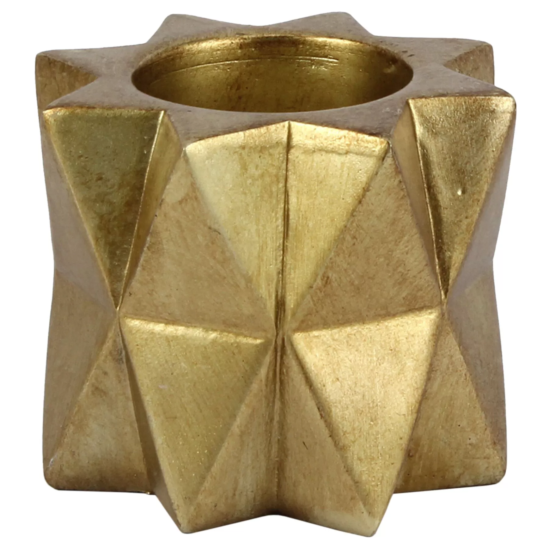 * Attractive Gold Geometric Star Tealight Candle Holder, 3