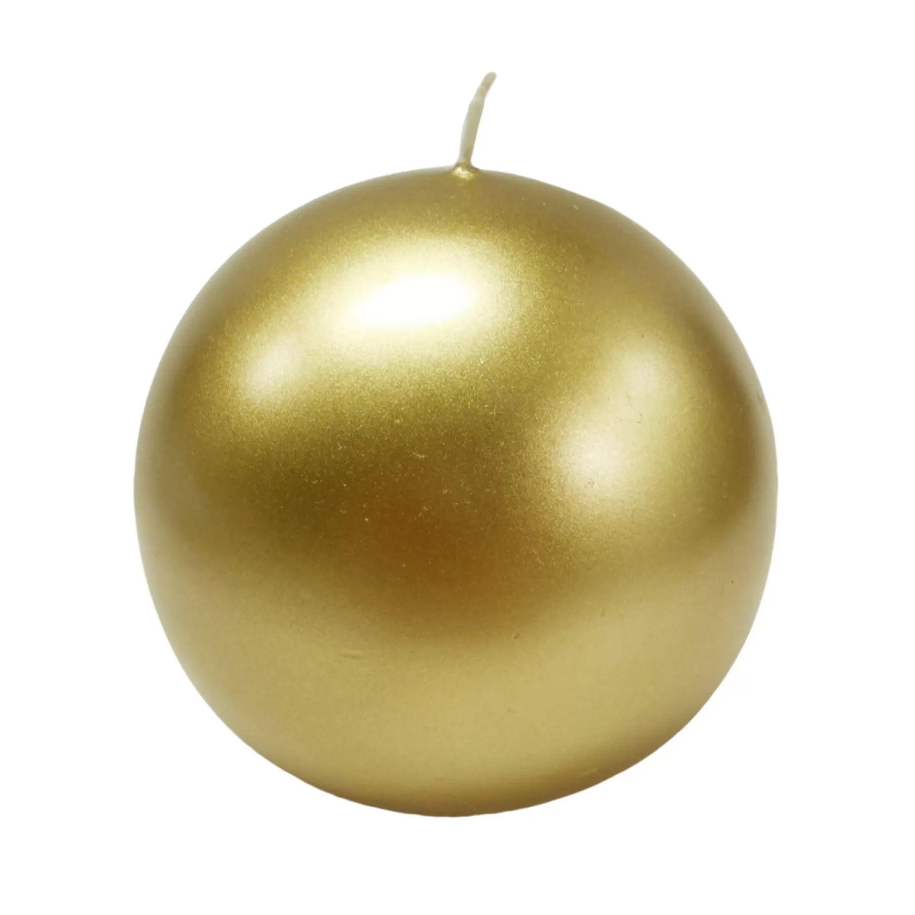 * Attractive Metallic Gold Unscented Sphere Candle, 4