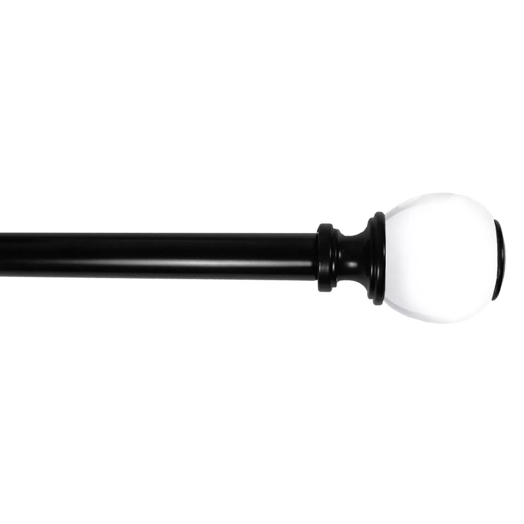 * Attractive Turner Clear Ball 18 -36 Adjustable 1/2 Diameter Curtain Rod, Black Finish