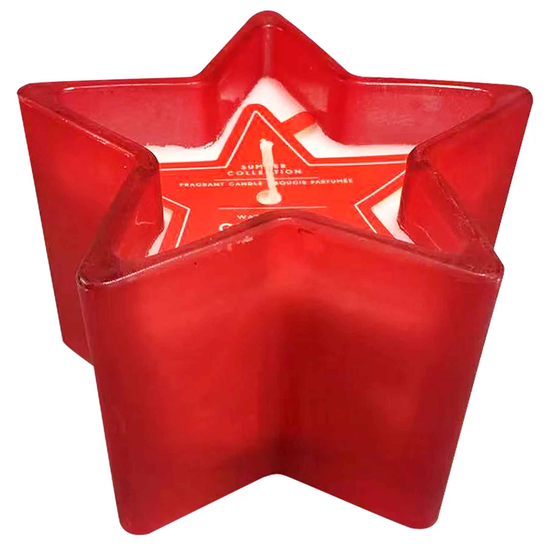 * Attractive Watermelon Granita Scented Red Star Glass Candle, 4Oz