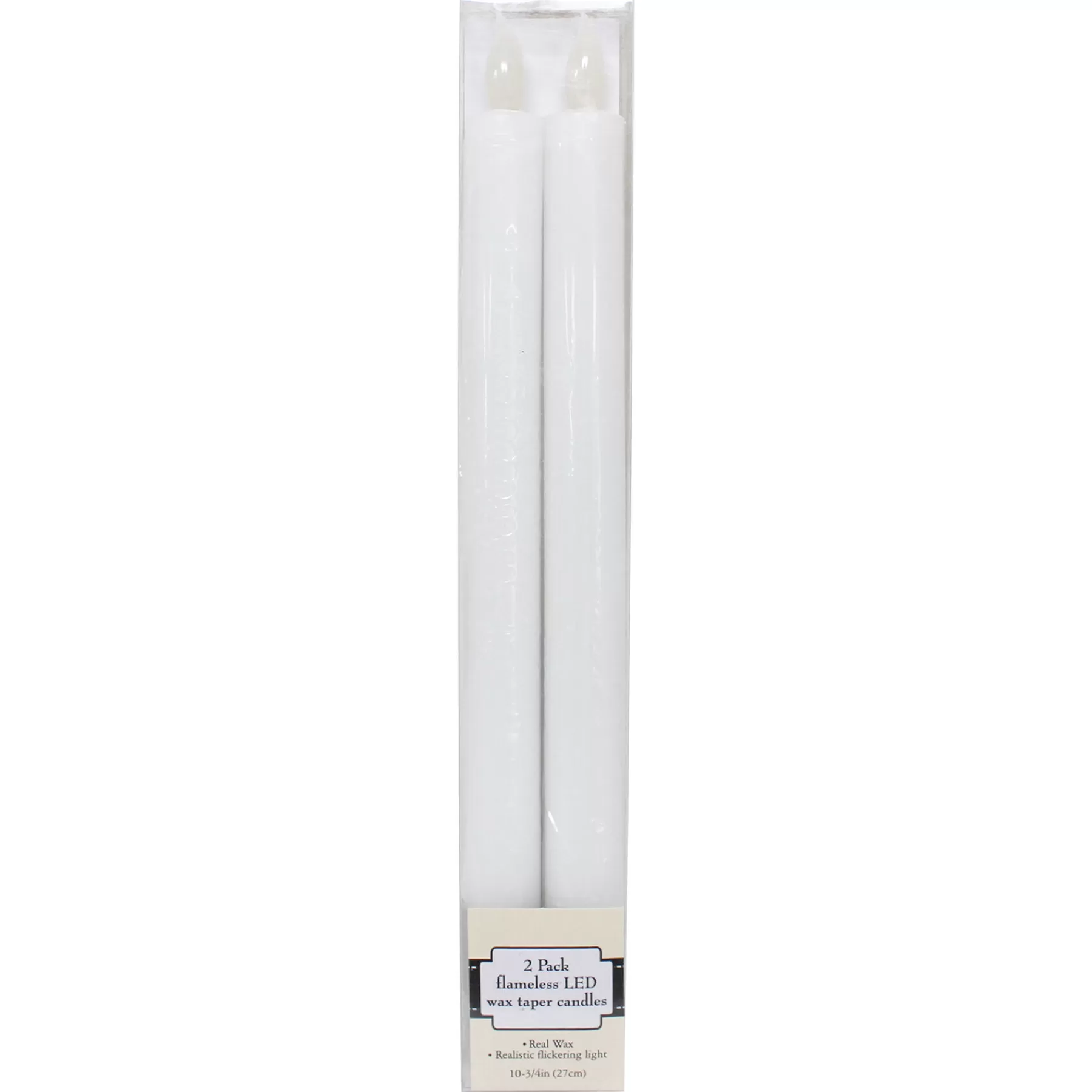 * Bargain Sale 2-Pack 10In. Led Flameless Taper Candle White