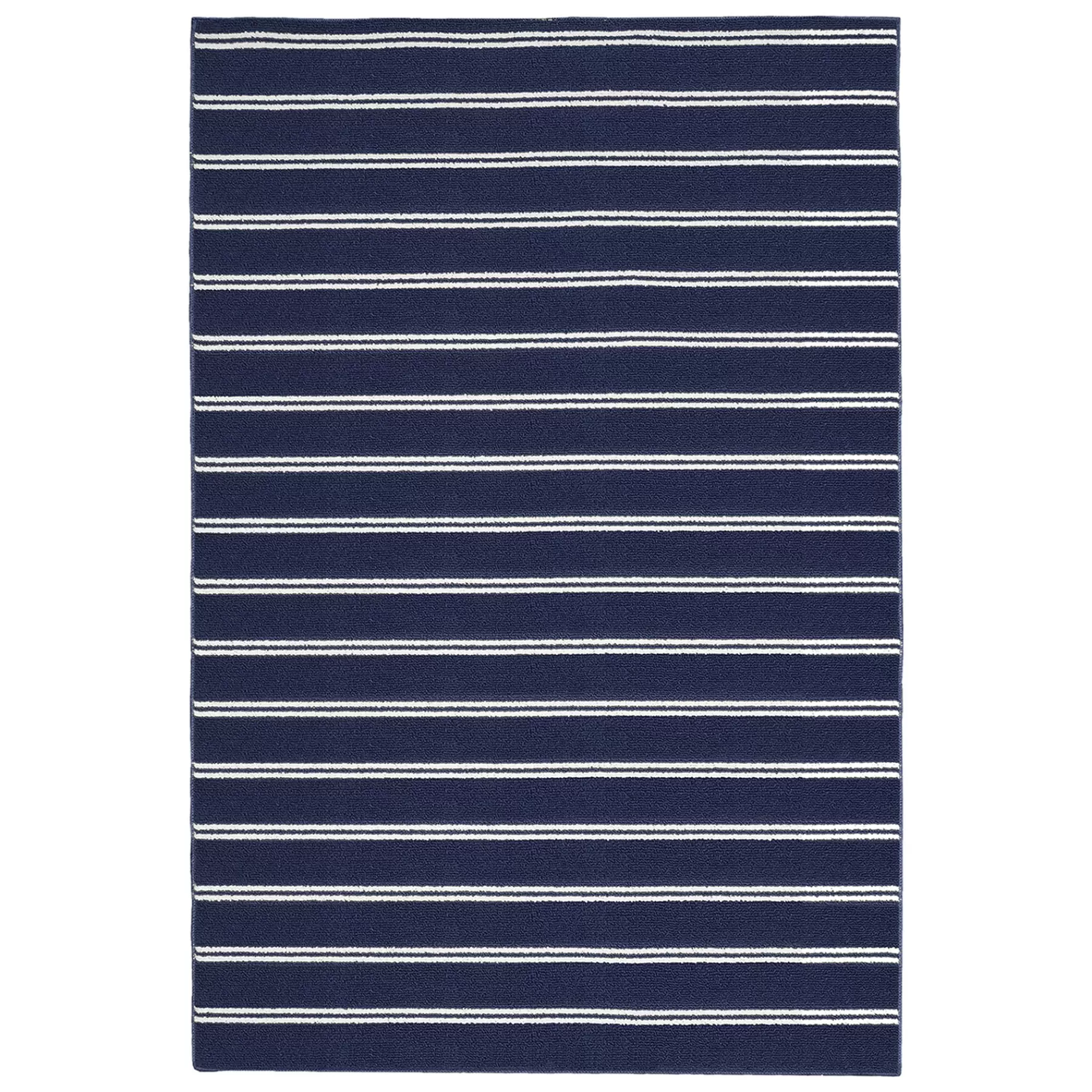 * Bargain Sale Avery Navy & White Striped Indoor & Outdoor Area Rug, 4 6