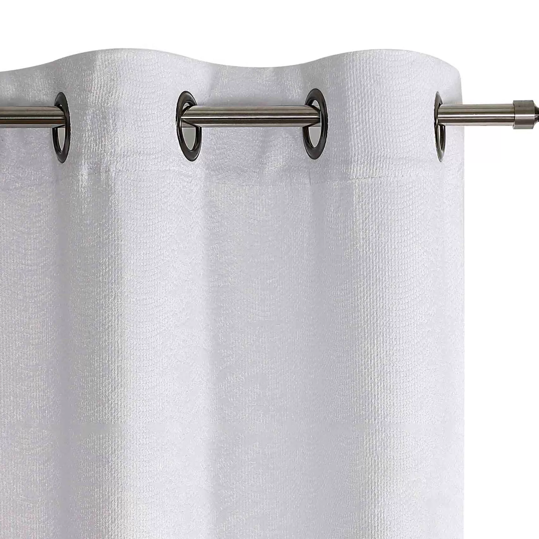 * Bargain Sale Barnes White Textured Grommet Curtain Panel, 95