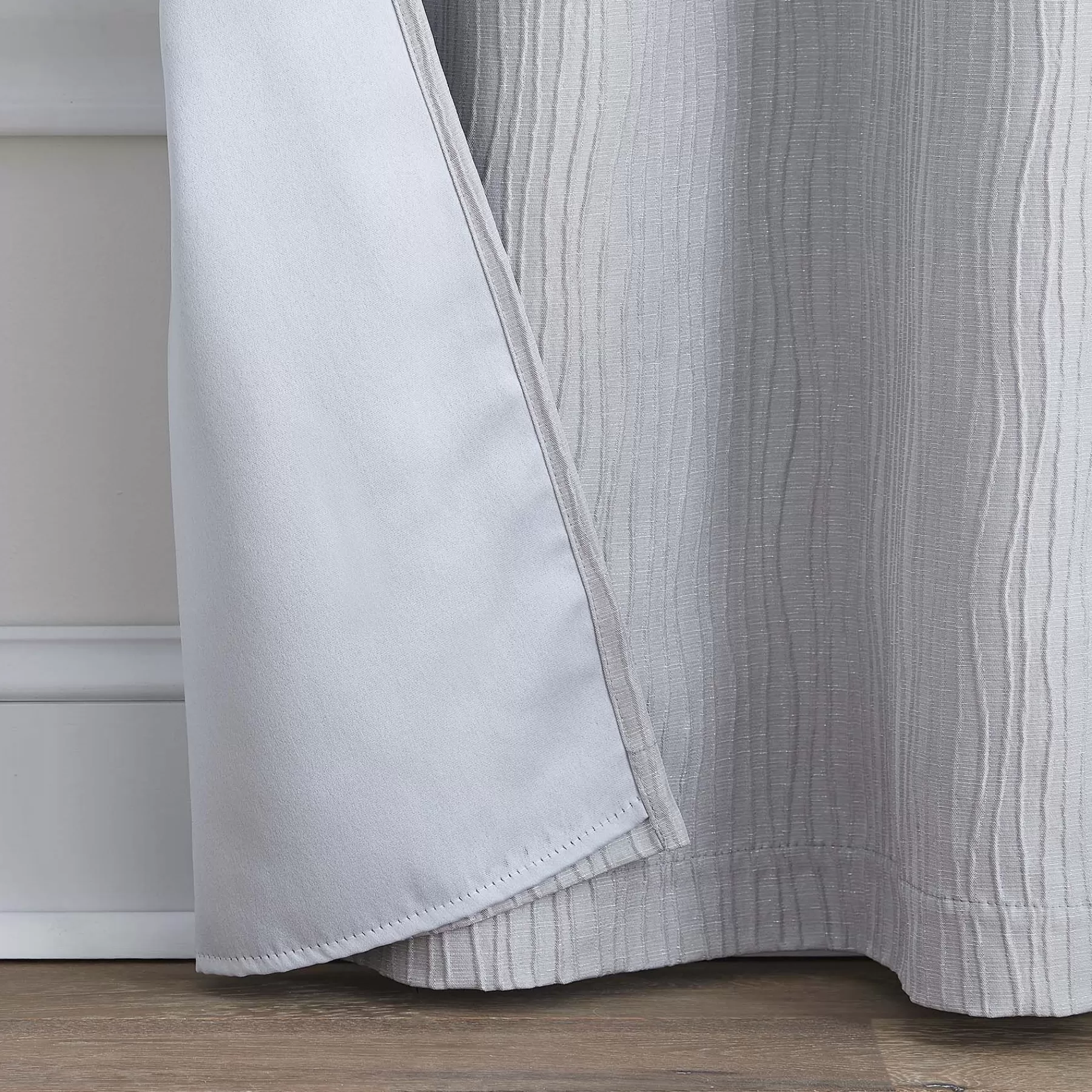* Bargain Sale Bristol Light Grey Textured Blackout Grommet Curtain Panel, 63