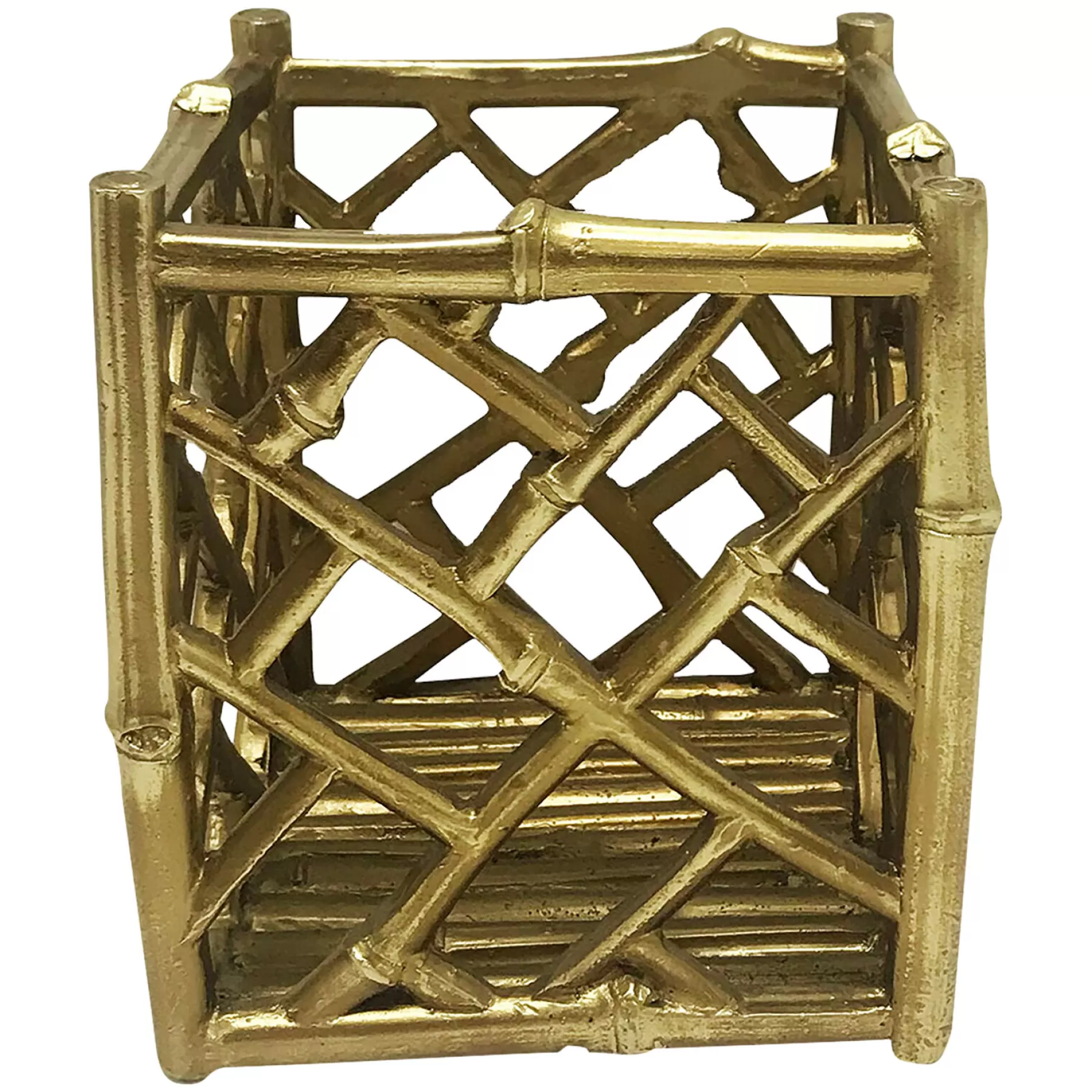 * Bargain Sale Gold Bamboo Candle Holder, 7