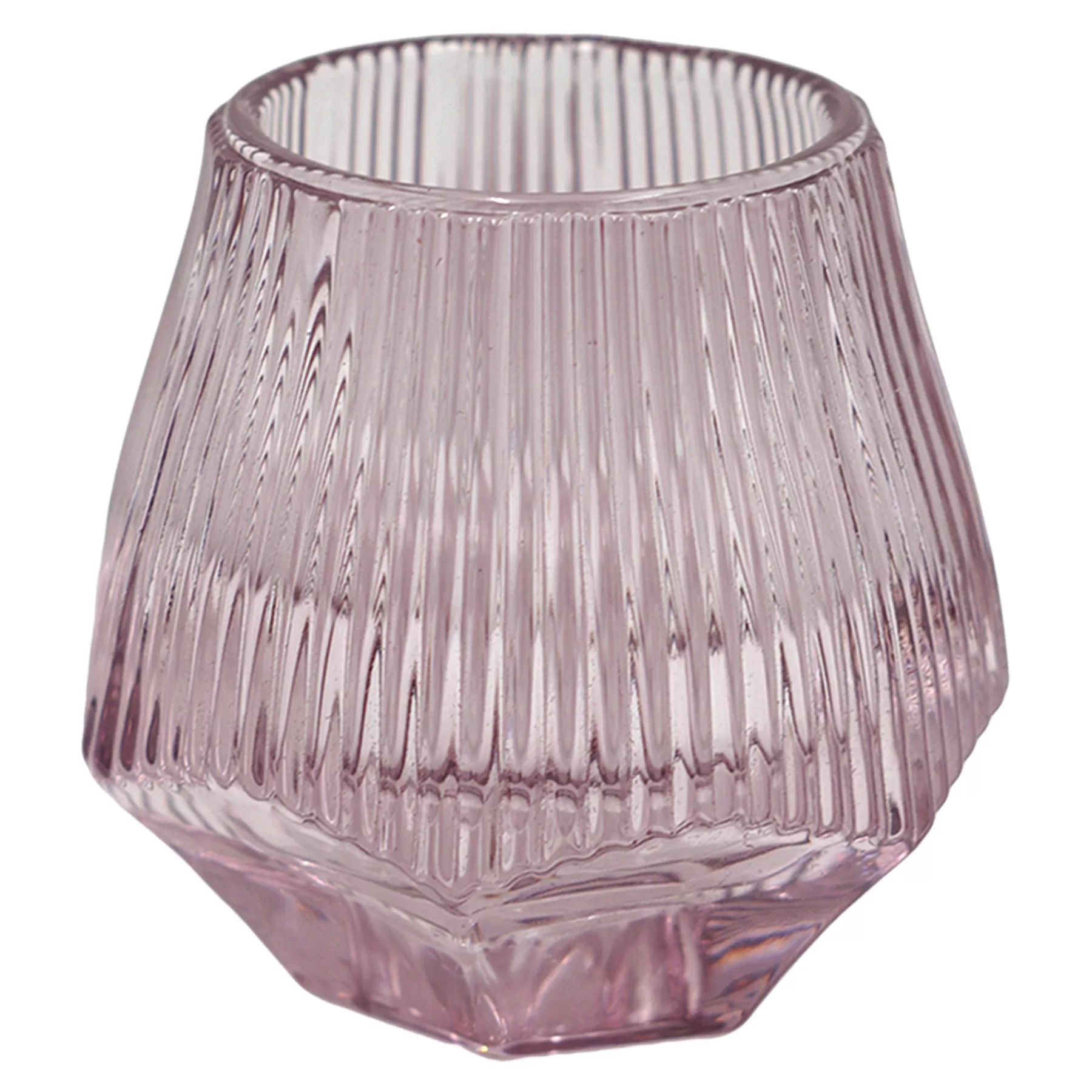 * Bargain Sale Grace Mitchell Purple Ribbed Glass Votive Holder, 3