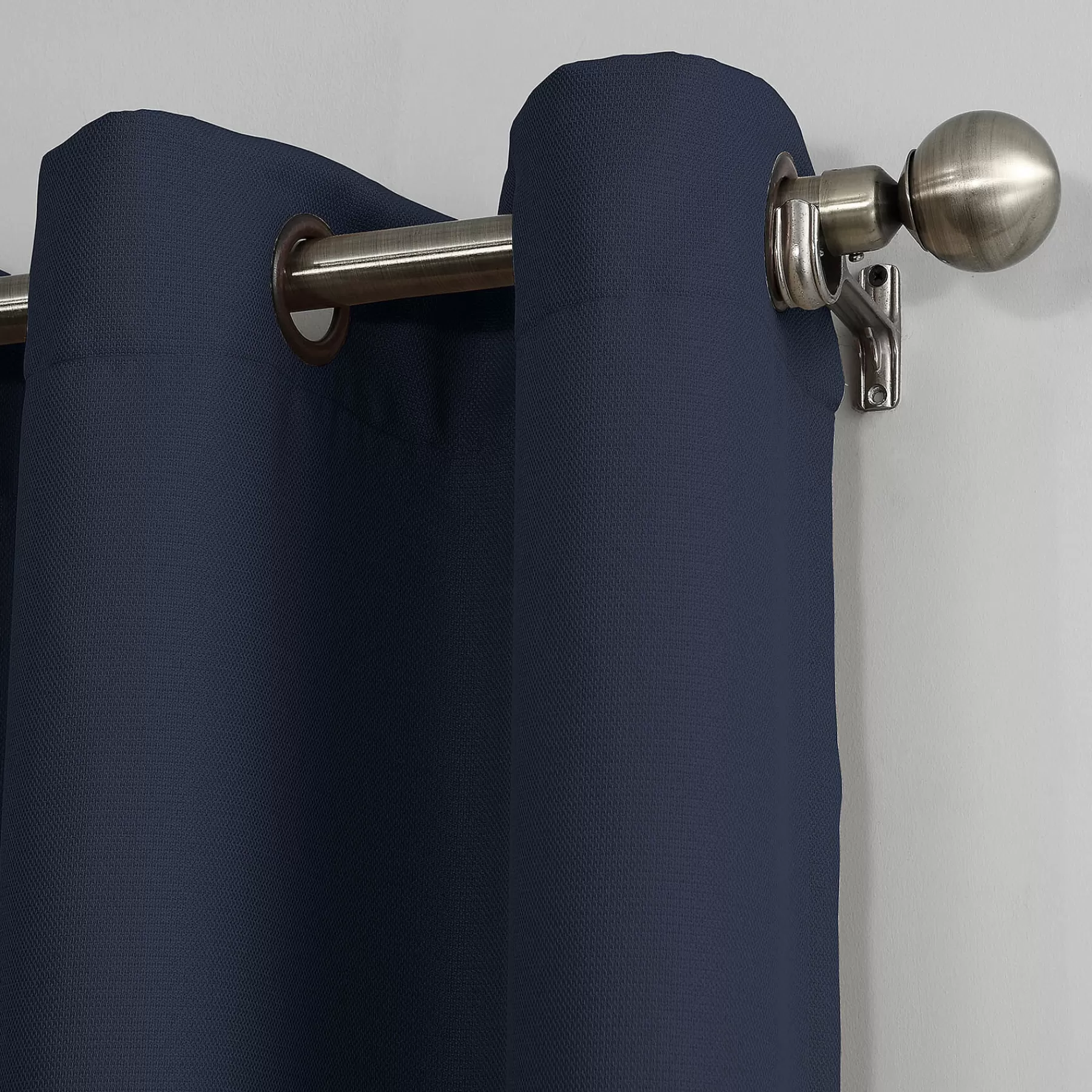 * Bargain Sale Montego Navy Casual Light Filtering Grommet Curtain Panel, 95