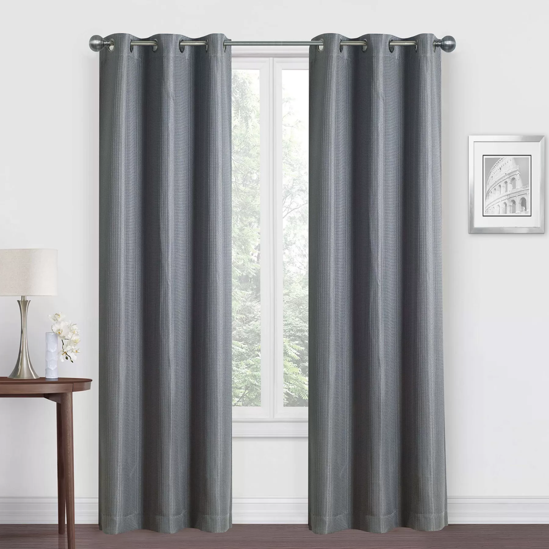 * Bargain Sale Morisson Grey Blackout Grommet Curtain Panel, 84