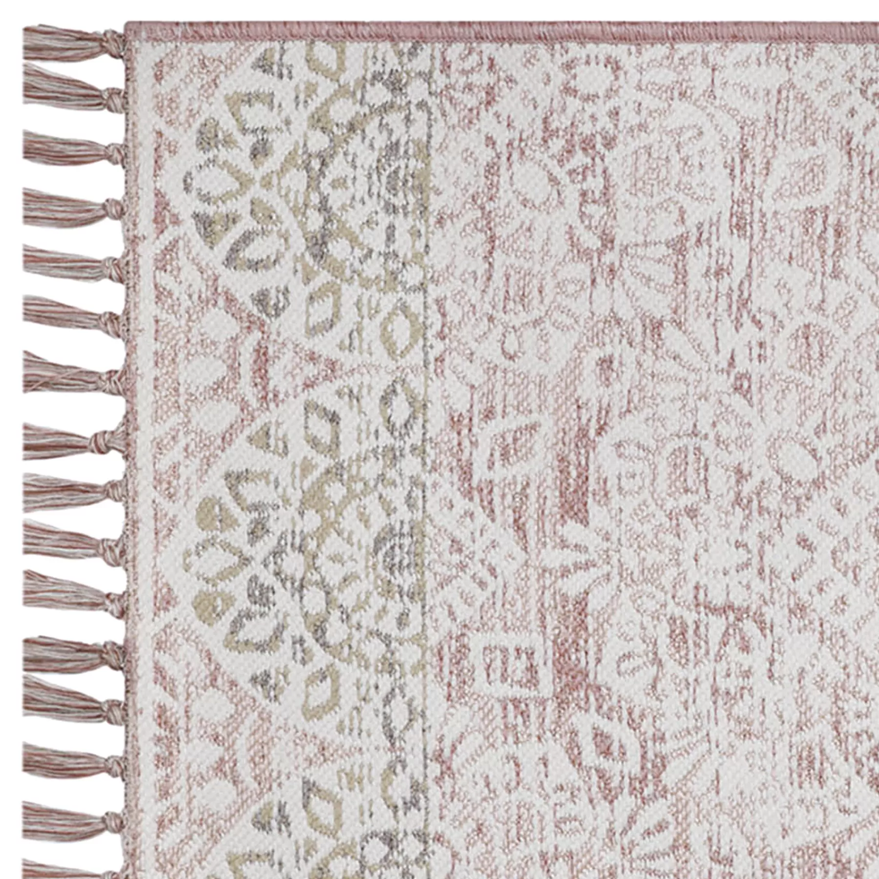 * Bargain Sale Rose Medallion Patterned Fringe Accent Rug, 2 3