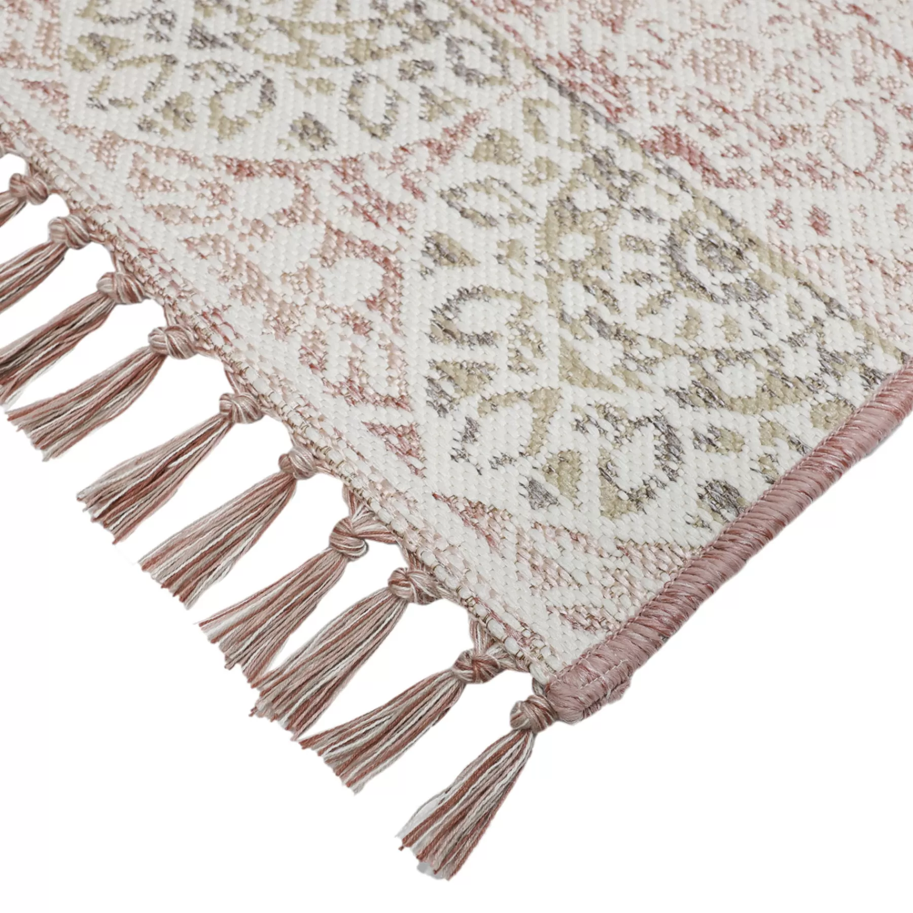 * Bargain Sale Rose Medallion Patterned Fringe Accent Rug, 2 3