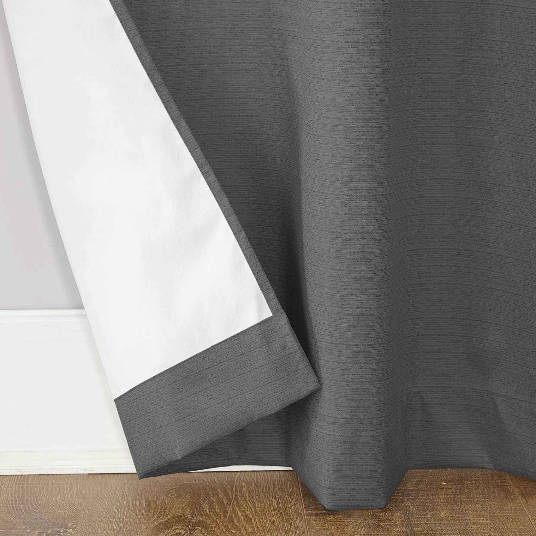 * Bargain Sale Tremont Charcoal Grey Thermal Room Darkening Grommet Curtain Panel, 63
