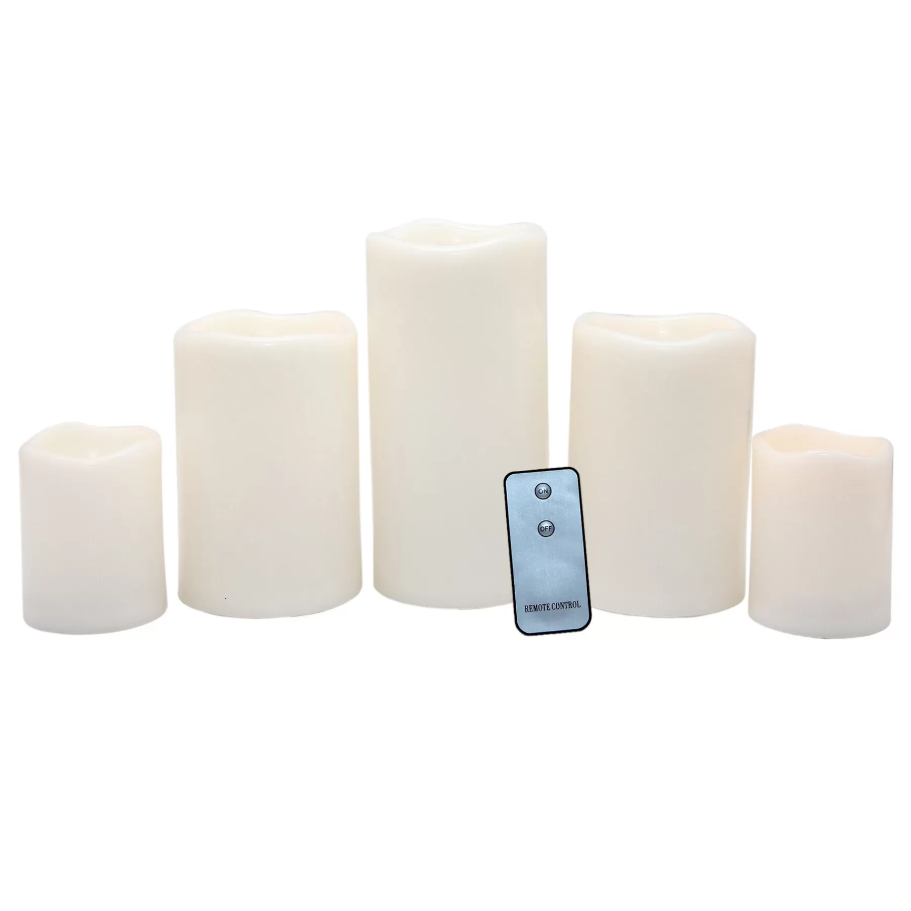 * Best Sellers Set Of 5 3X4 4X6 4X8 Led Plastic Candles Ivory