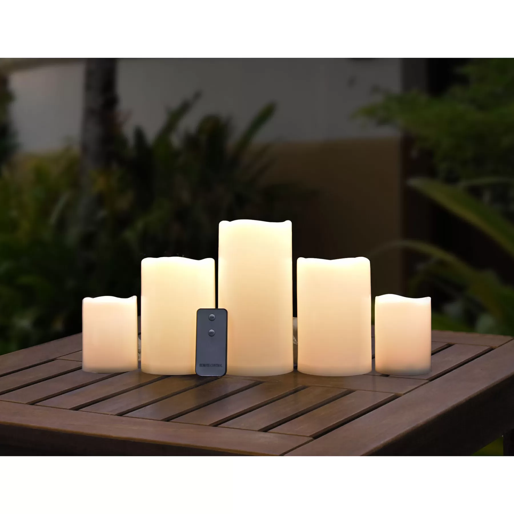 * Best Sellers Set Of 5 3X4 4X6 4X8 Led Plastic Candles Ivory