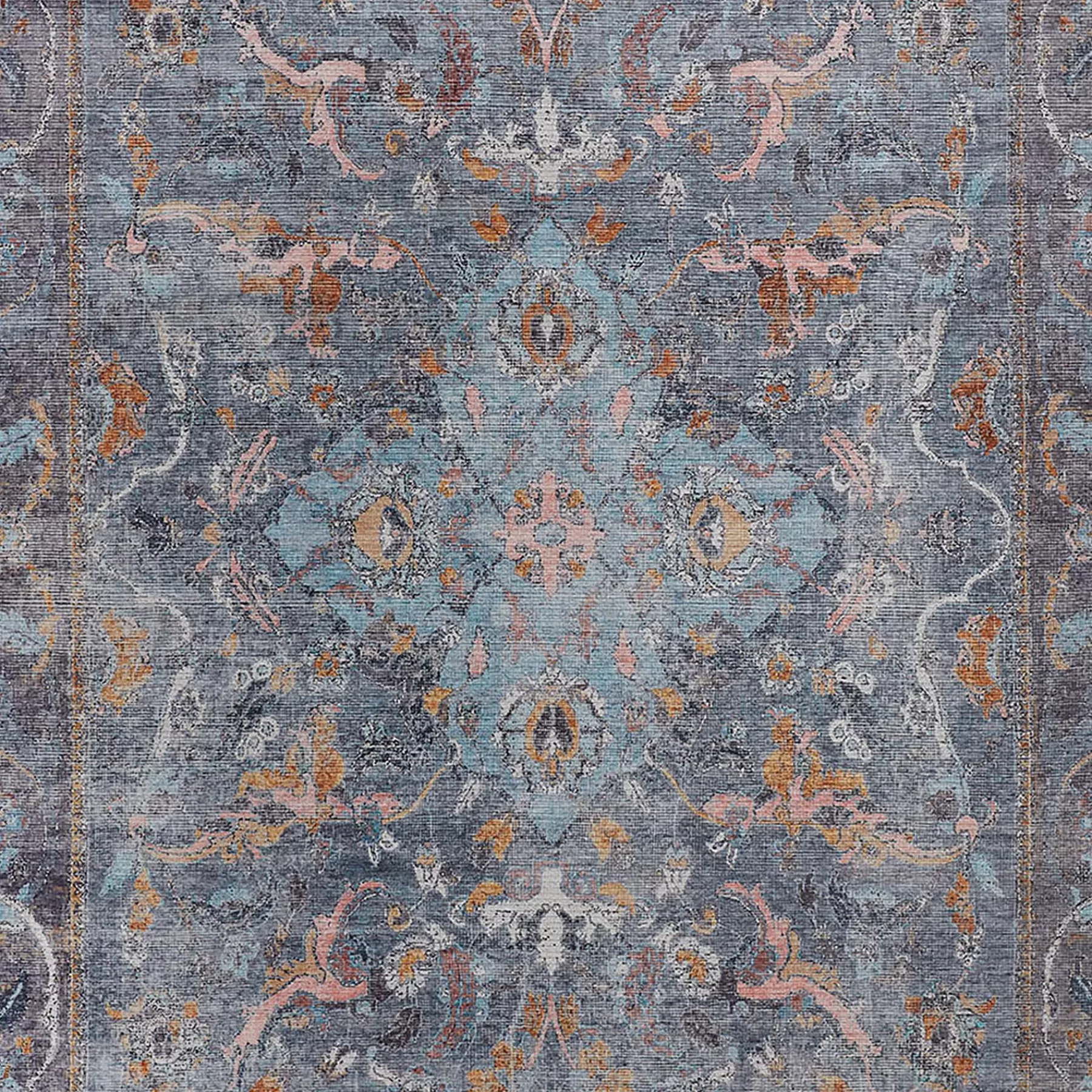 * Cheap Online (B752) Augustine Blue Medallion Area Rug, 5 7