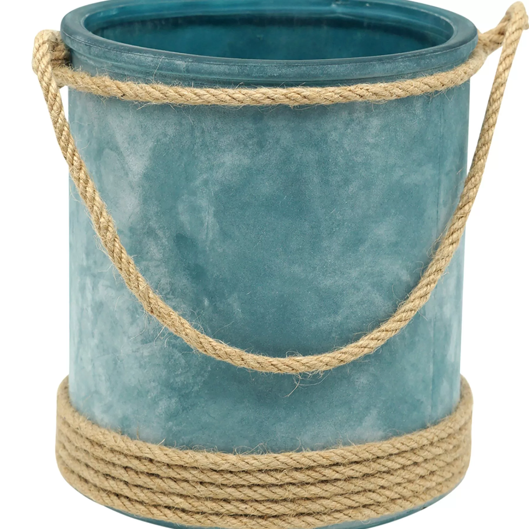 * Cheap Online Blue Glass Cylinder With Jute Handle, 7