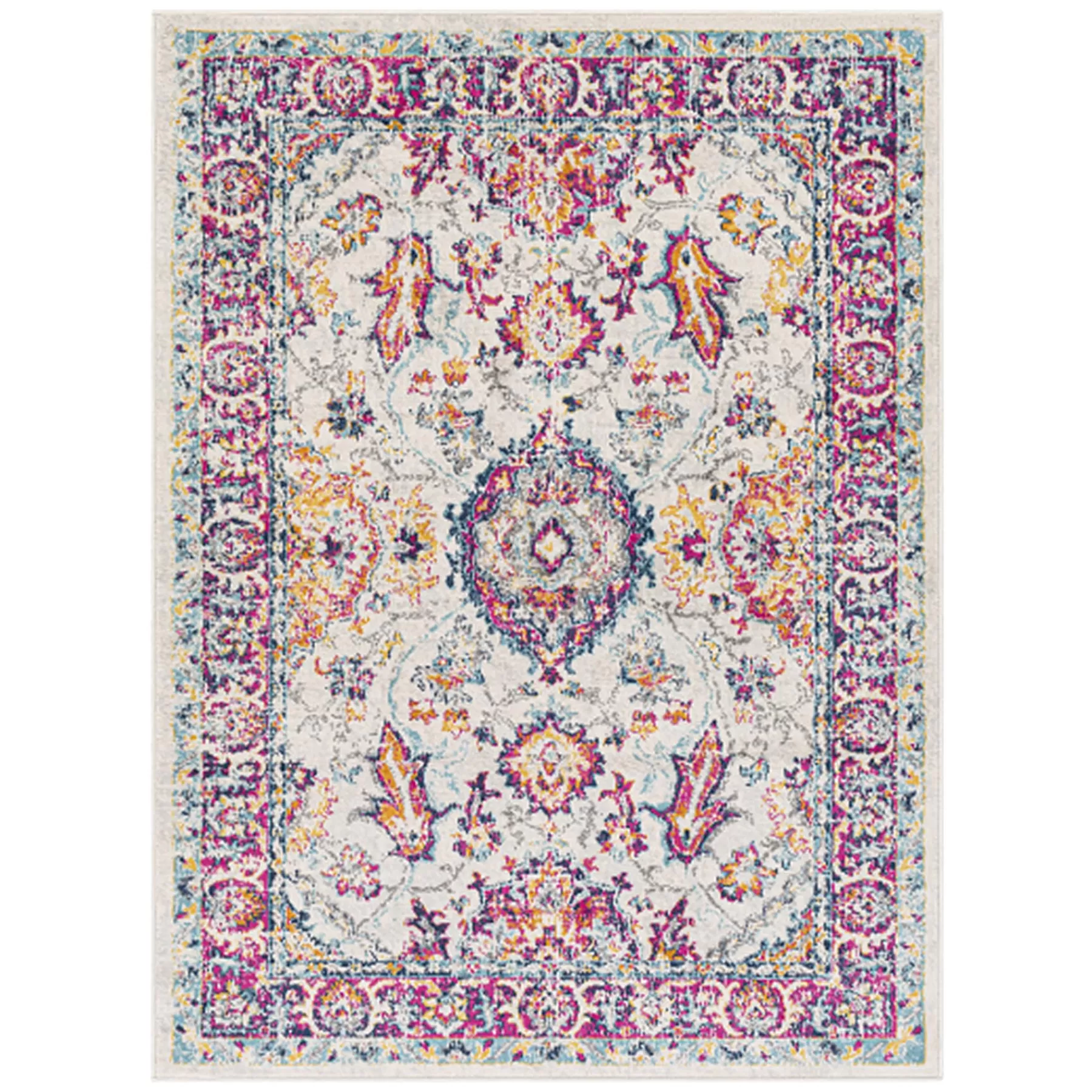 * Cheap Online (D488) Floransa Multicolor Medallion Area Rug, 8 10