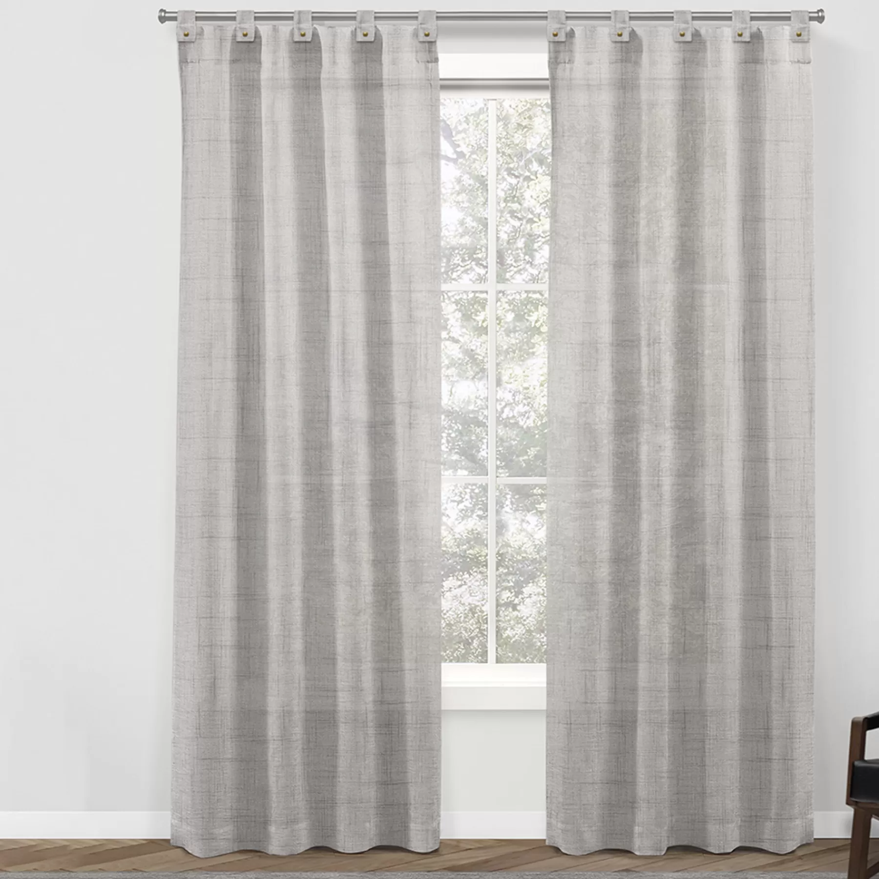 * Cheap Online Everett Grey Tab Top Light Filtering Curtain Panel, 84