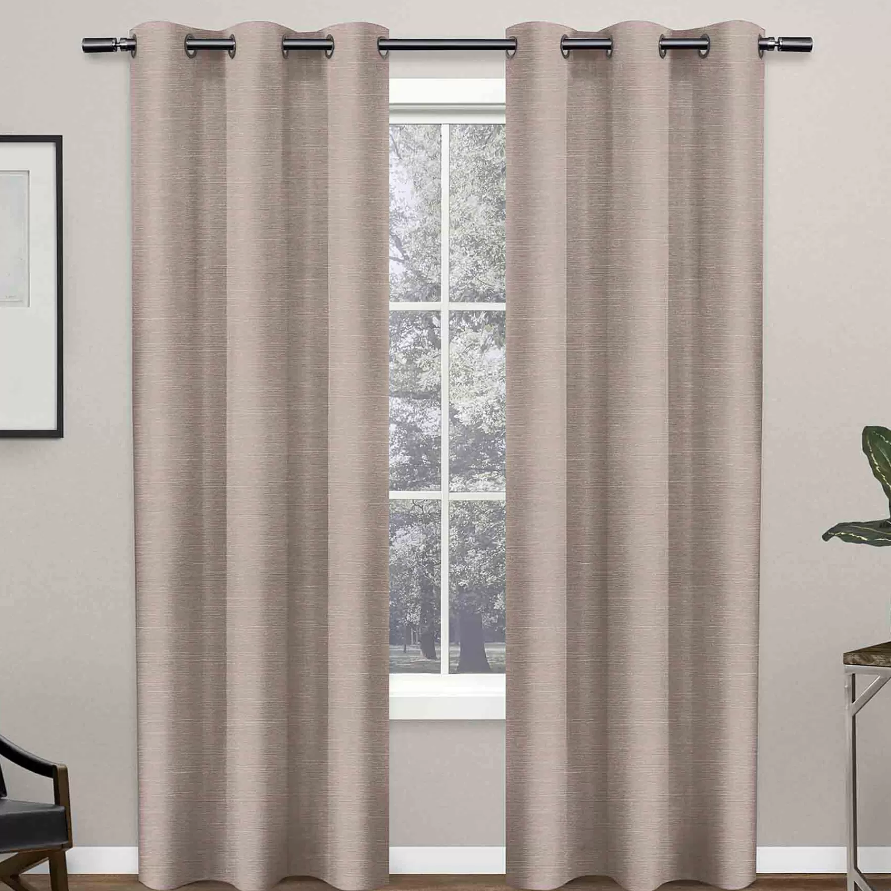 * Cheap Online Leeds Blush Woven Blackout Grommet Curtain Panel, 84