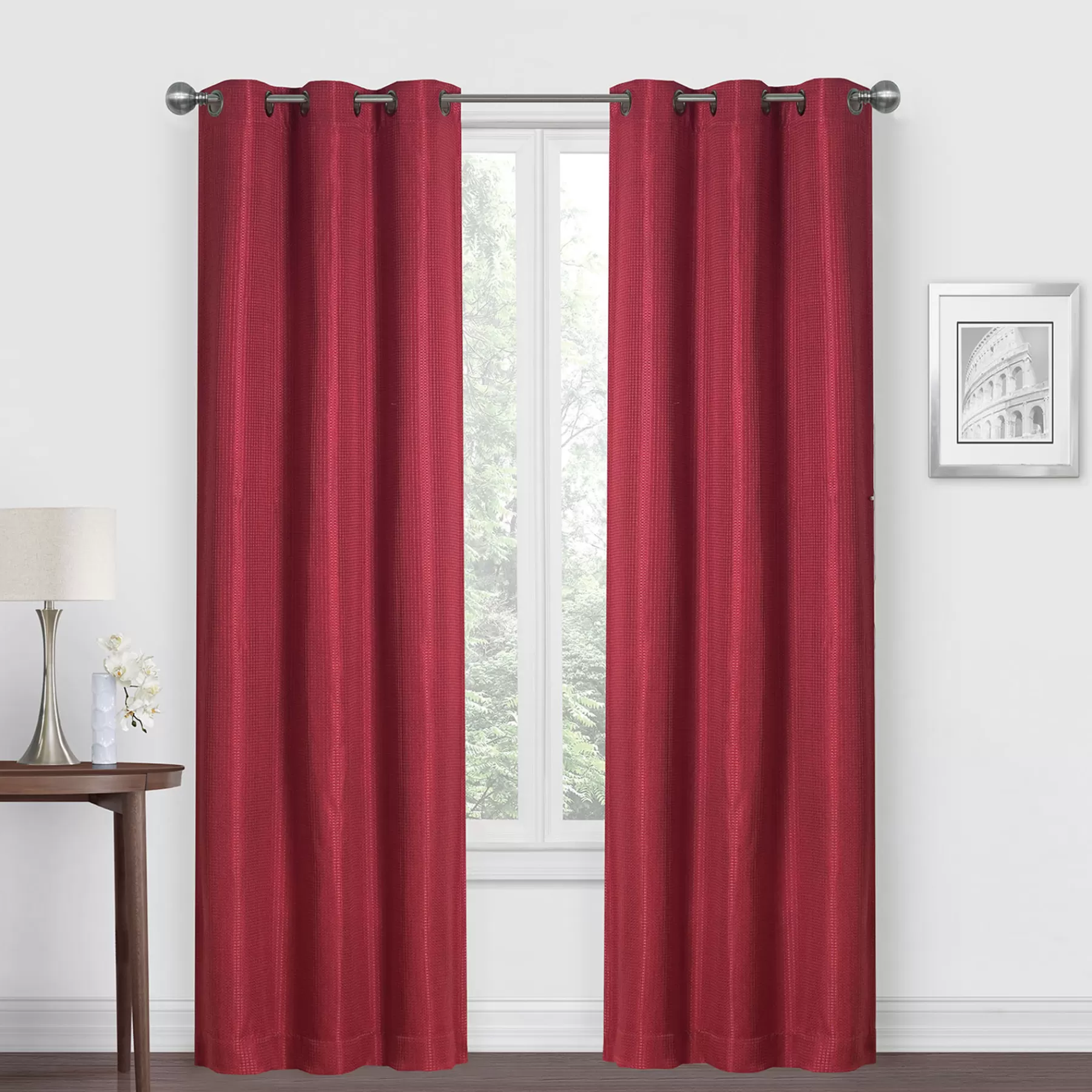 * Cheap Online Morisson Red Blackout Grommet Curtain Panel, 84