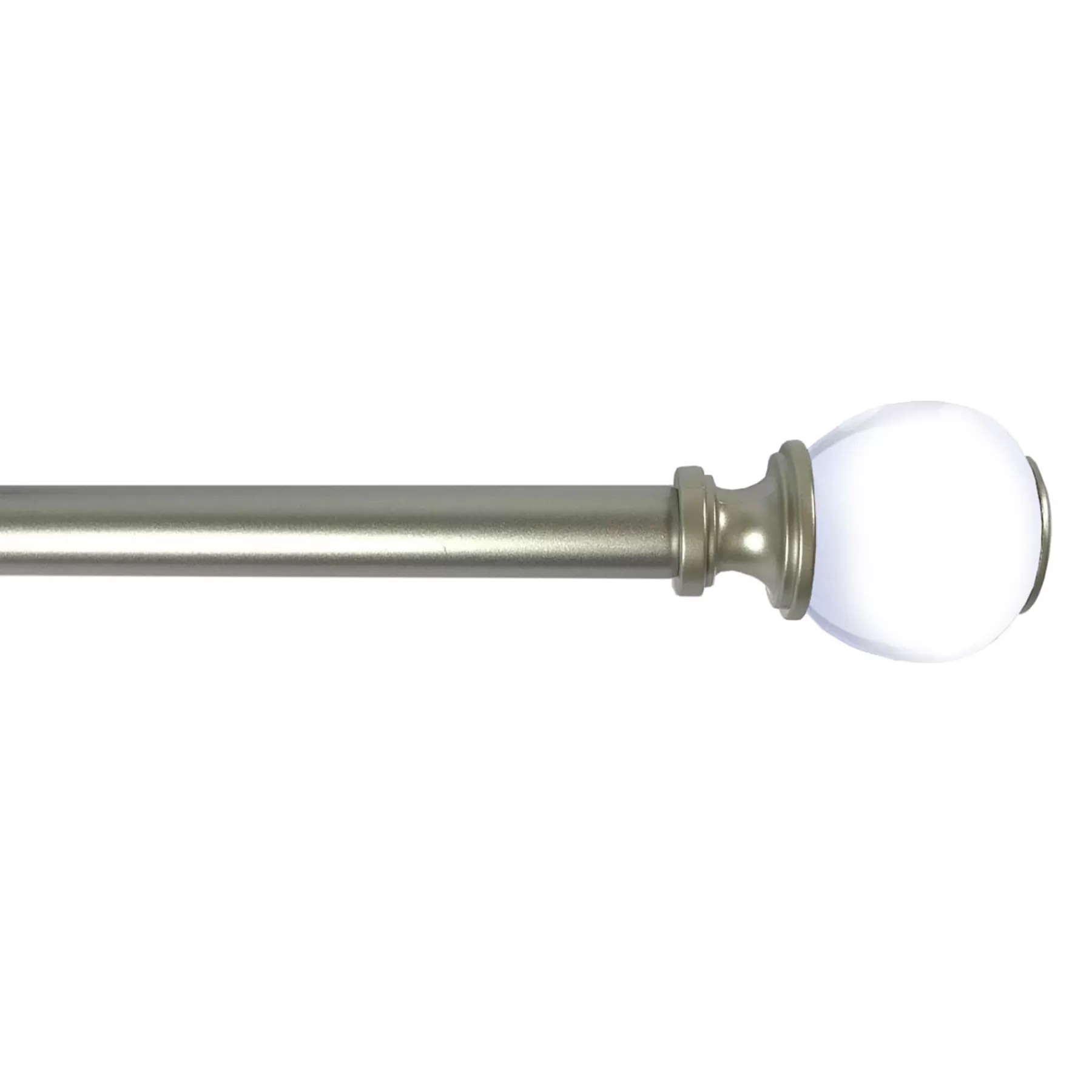 * Cheap Online Turner Clear Ball 36 -72 Adjustable 1/2 Diameter Curtain Rod, Silver Finish