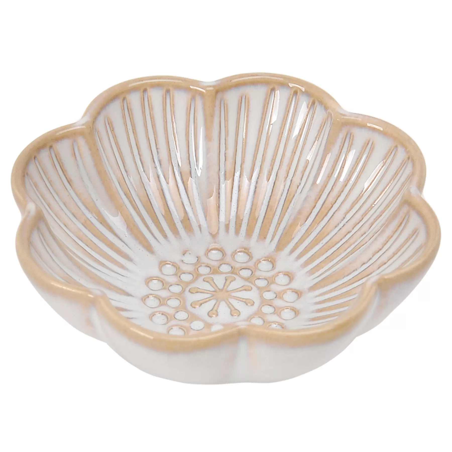 * Cheap Online White Ceramic Flower Trinket Bowl, 4 2