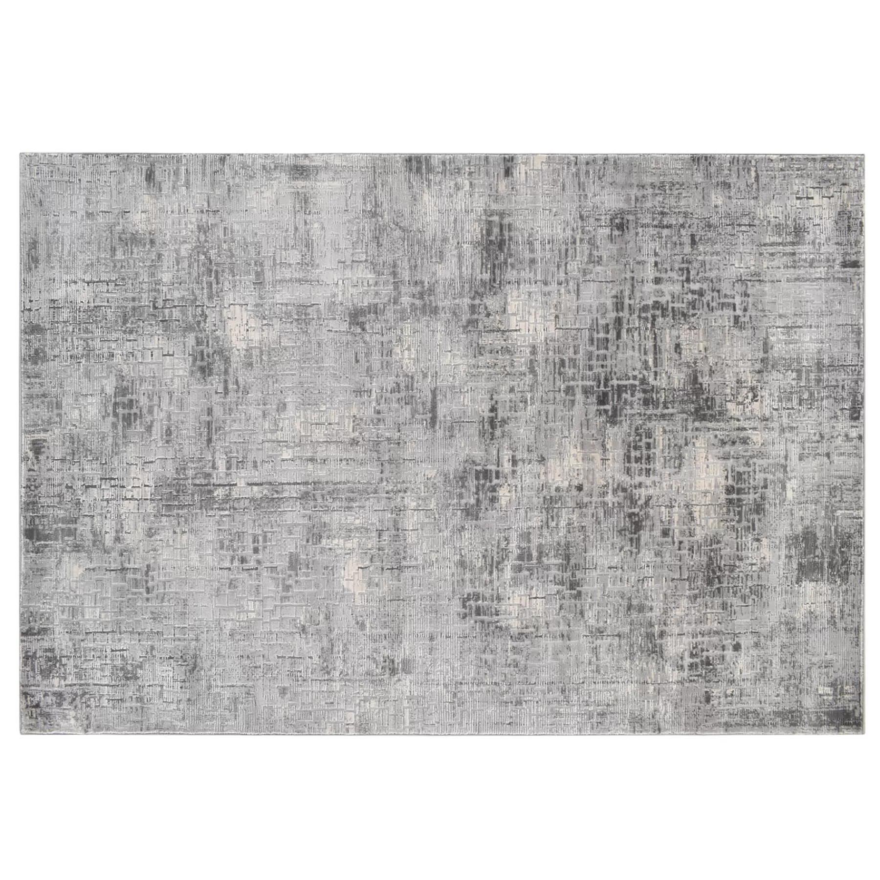 * Clearance Sale (B656) Mixed Grey Abstract Soft High & Low Design Accent Rug, 2 4