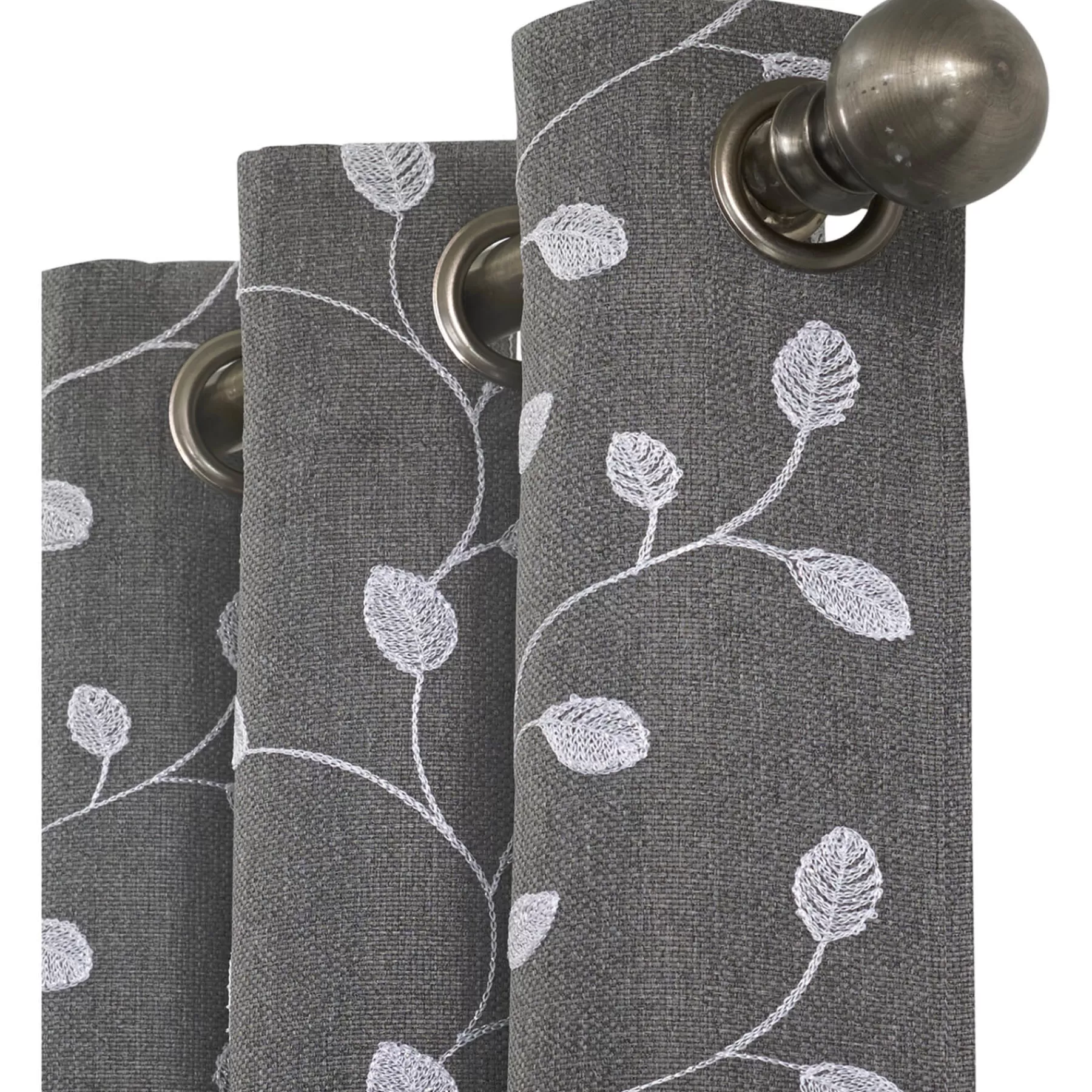* Clearance Sale Rockwell Grey Embroidered Blackout Grommet Curtain Panel, 84