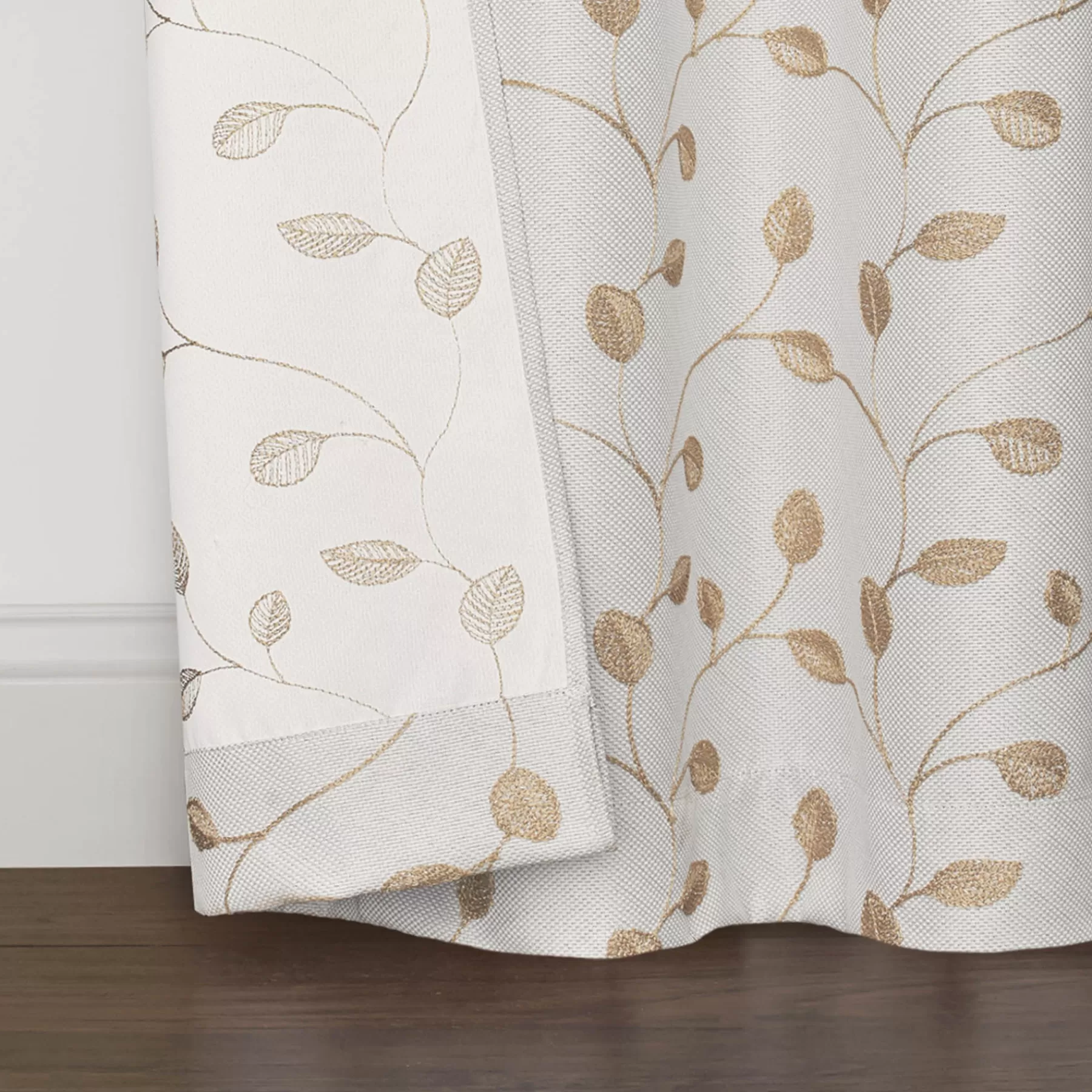 * Clearance Sale Rockwell Light Tan Embroidered Blackout Grommet Curtain Panel, 84