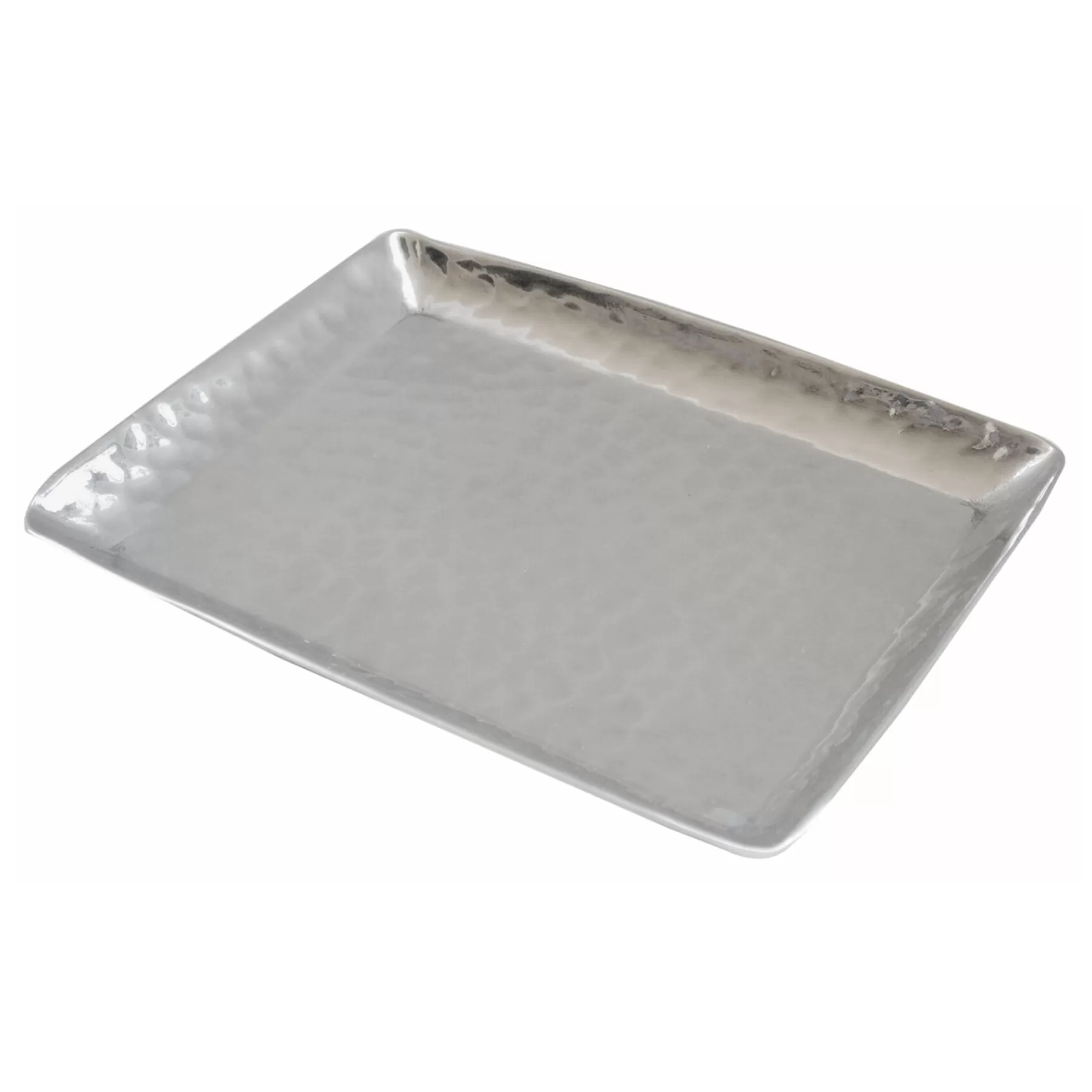 * Clearance Sale Silver Aluminum Hammered Tray, 6 5