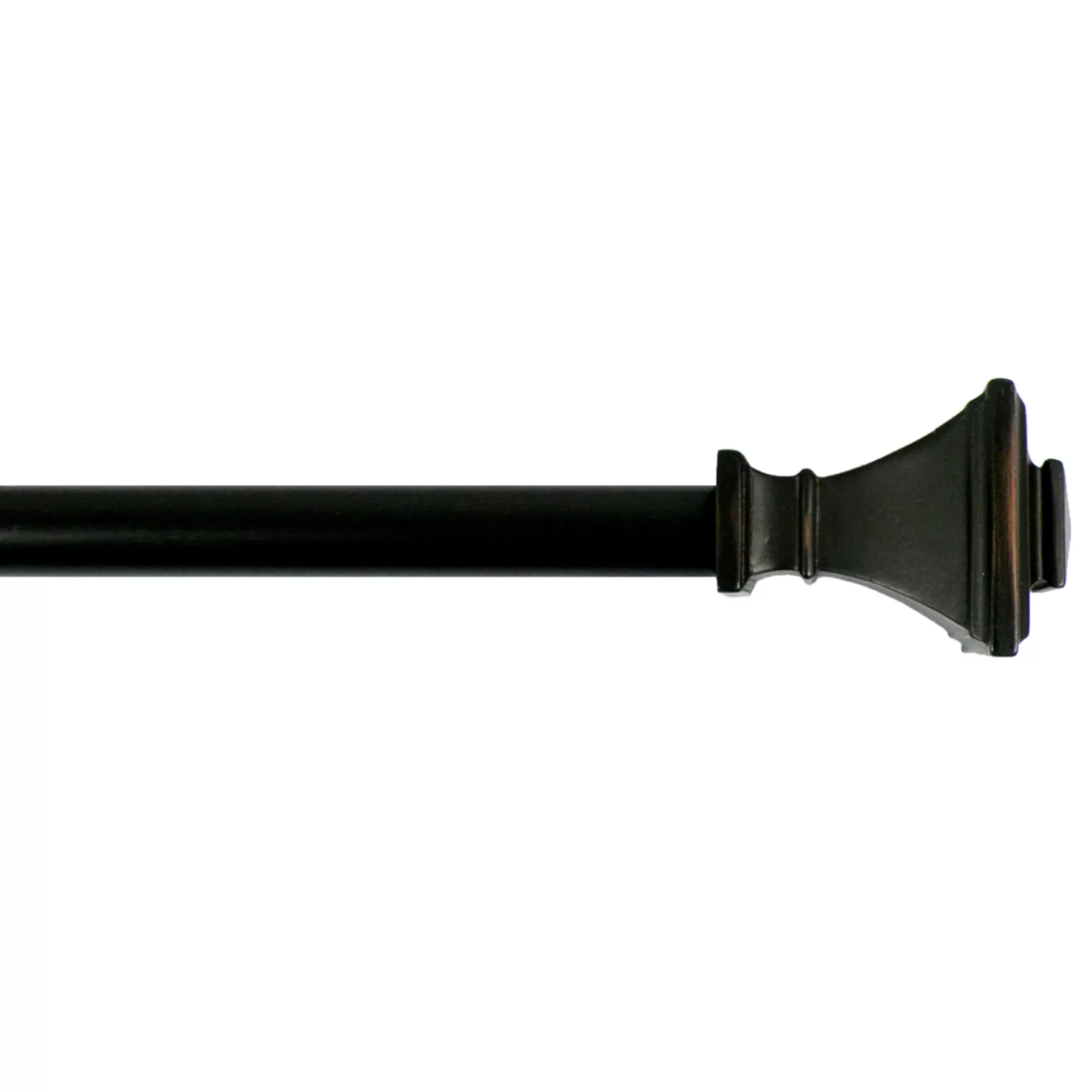* Clearance Sale Square 18 -36 Adjustable 1/2 Diameter Curtain Rod, Black Finish