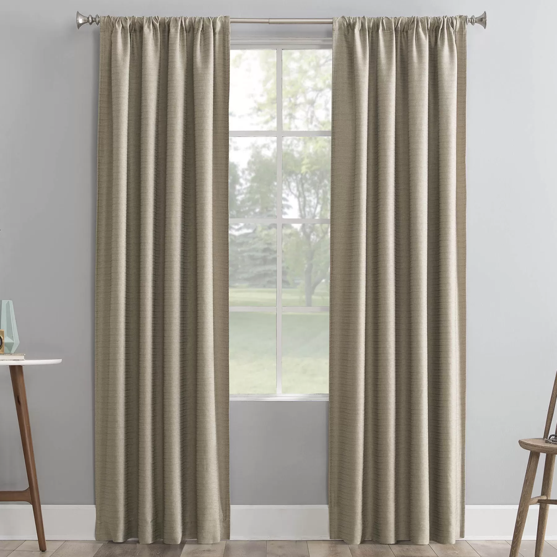 * Clearance Sale Sun Zero Soraya Dune Blackout Thermal Lined Curtain Panel, 63