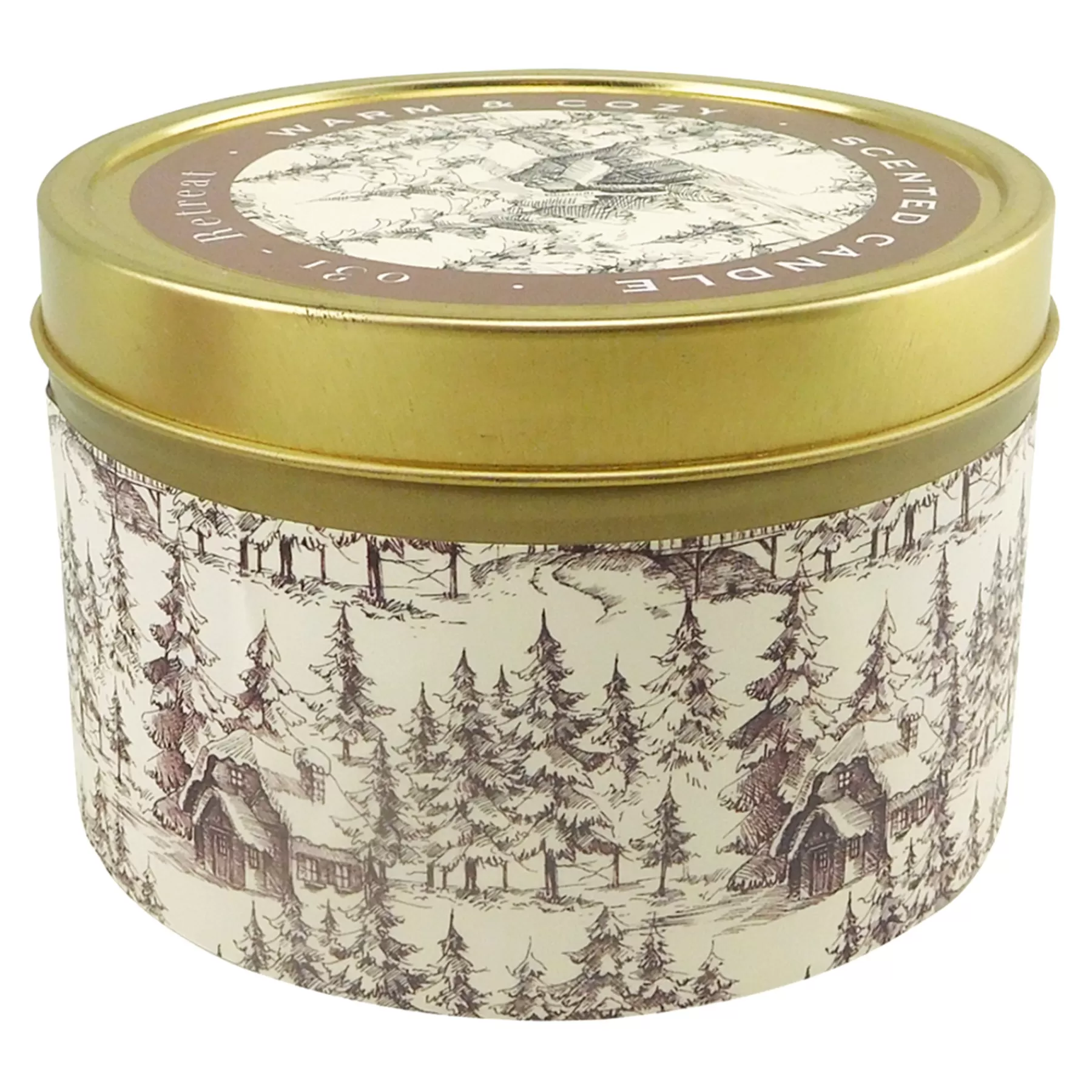 * Clearance Sale Warm & Cozy Scented Tin Jar Candle, 9Oz