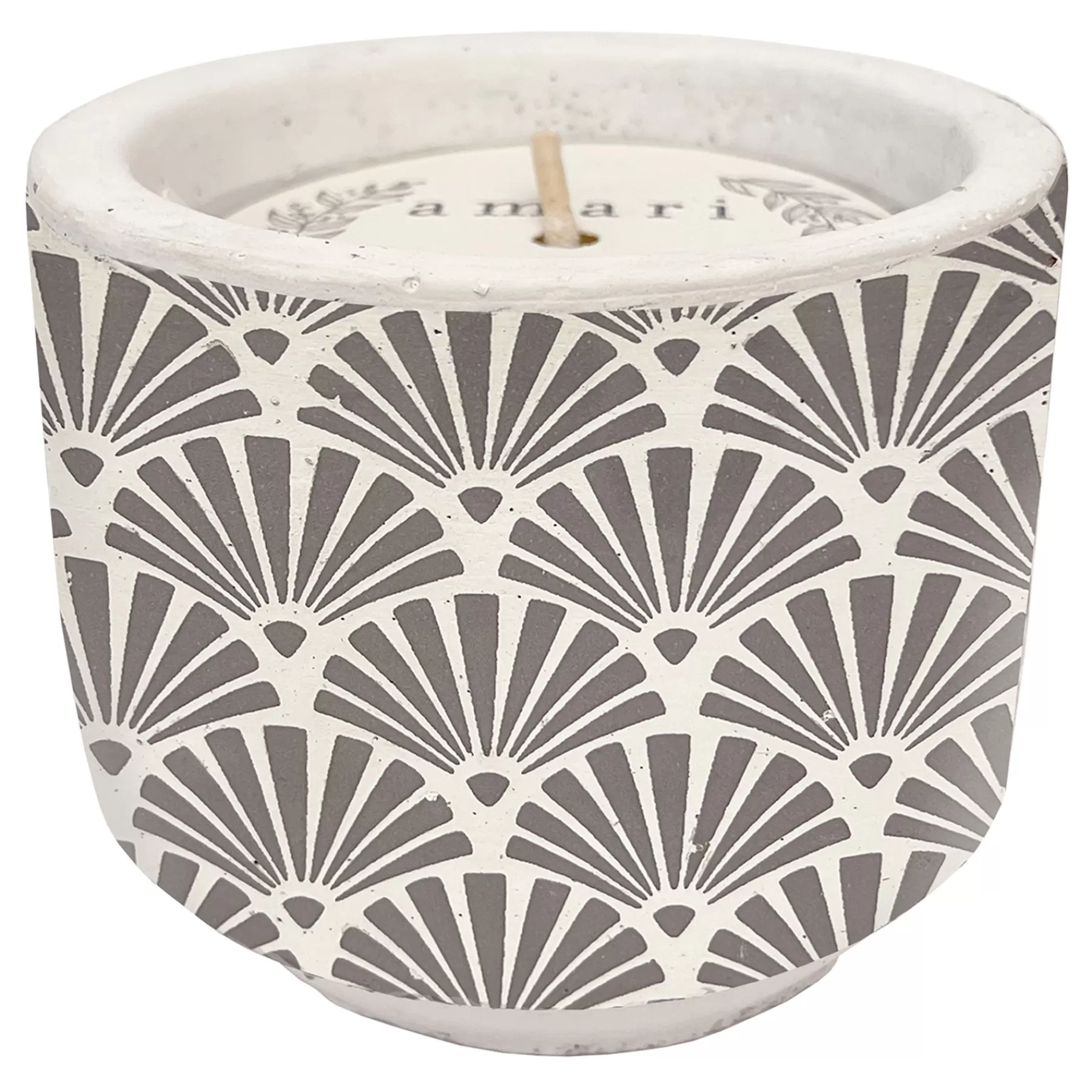 * Closeout Sale Grey Patterned Cement Citronella Candle