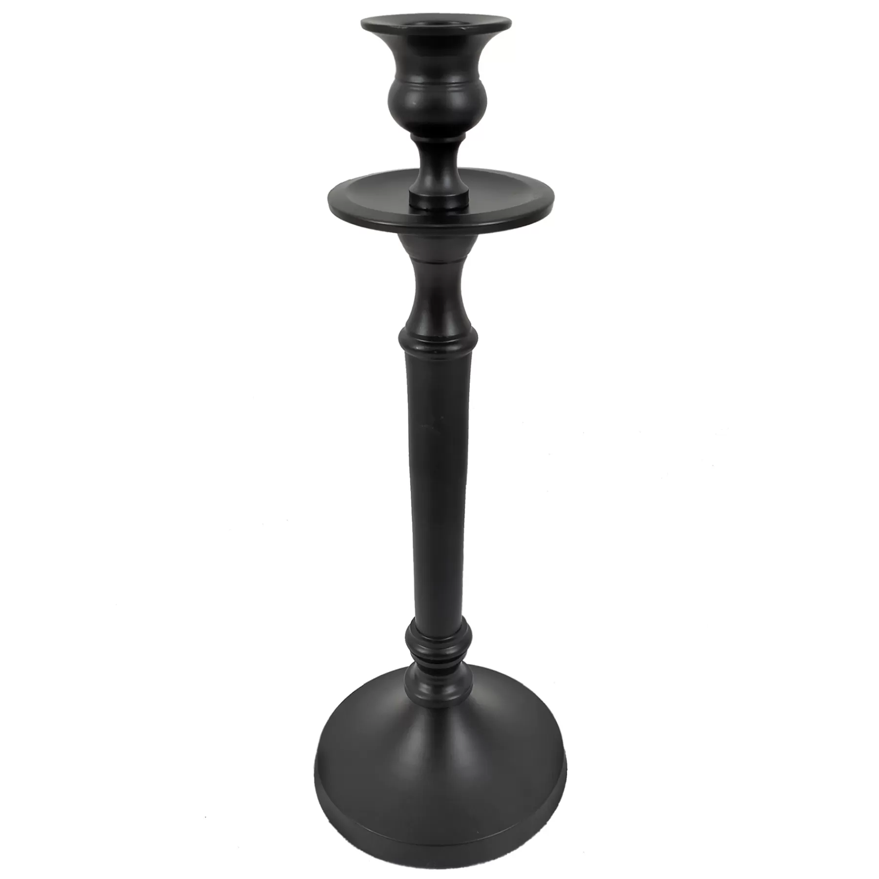 * Closeout Sale Matte Black Taper Candle Holder, 10