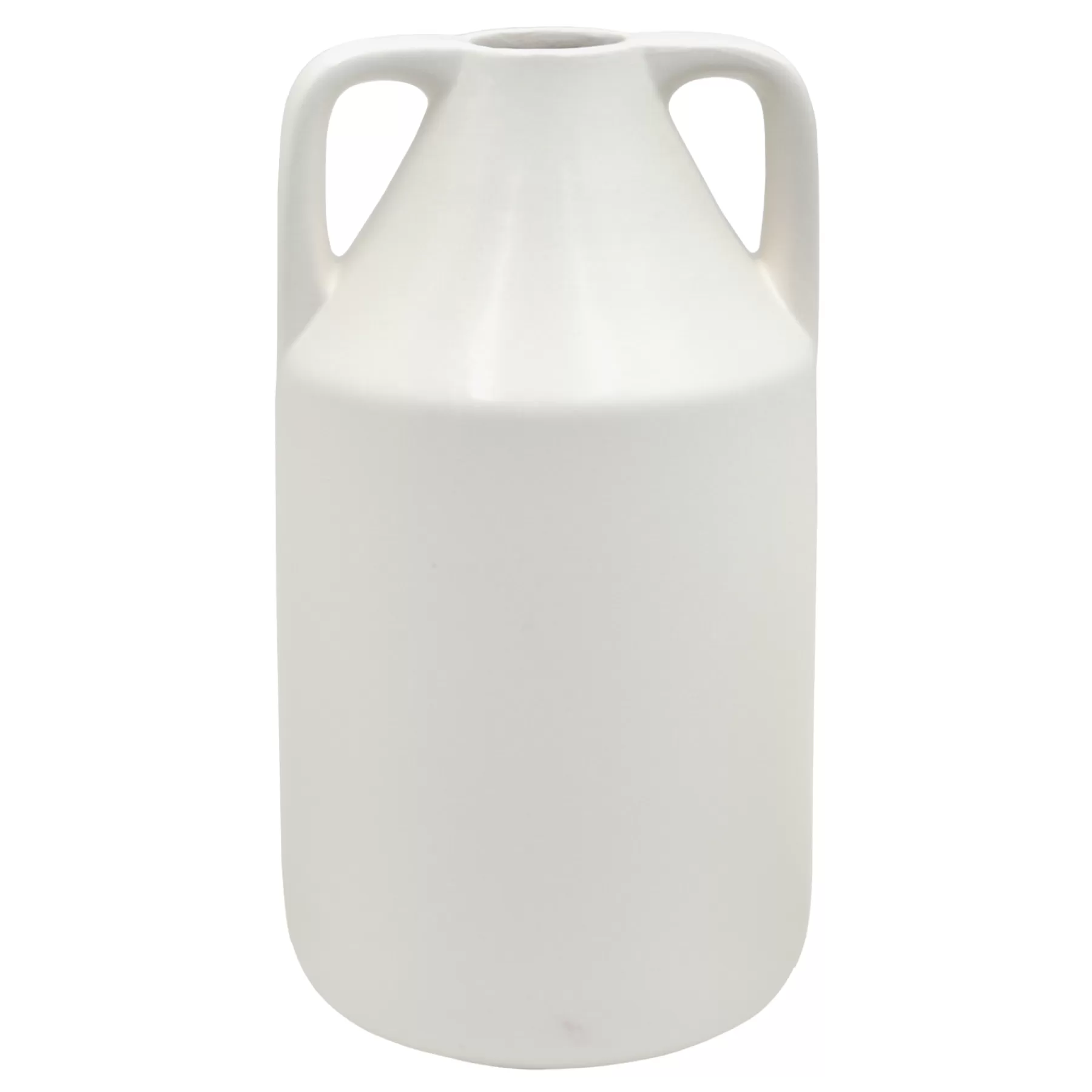 * Closeout Sale Tracey Boyd White Ceramic Vase With Handles, 9.5