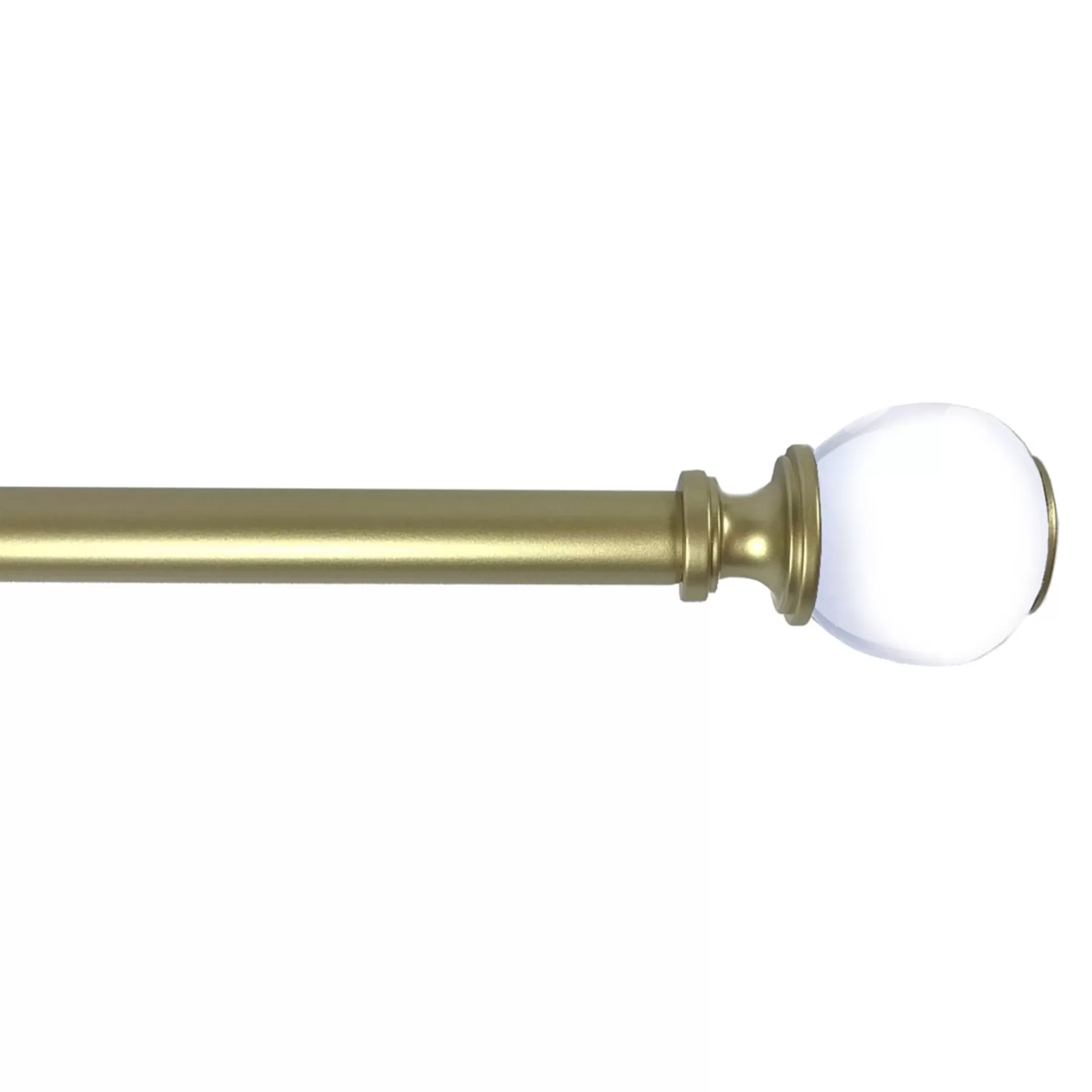 * Closeout Sale Turner Clear Ball 36 -72 Adjustable 1/2 Diameter Curtain Rod, Brass Finish