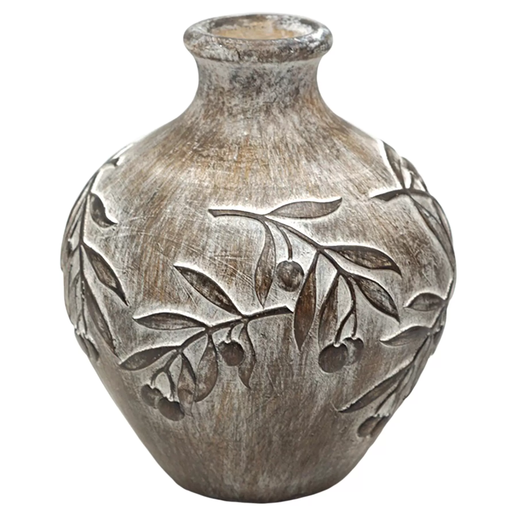 * Discount Sale Carved Brown Leaf Vase, 7