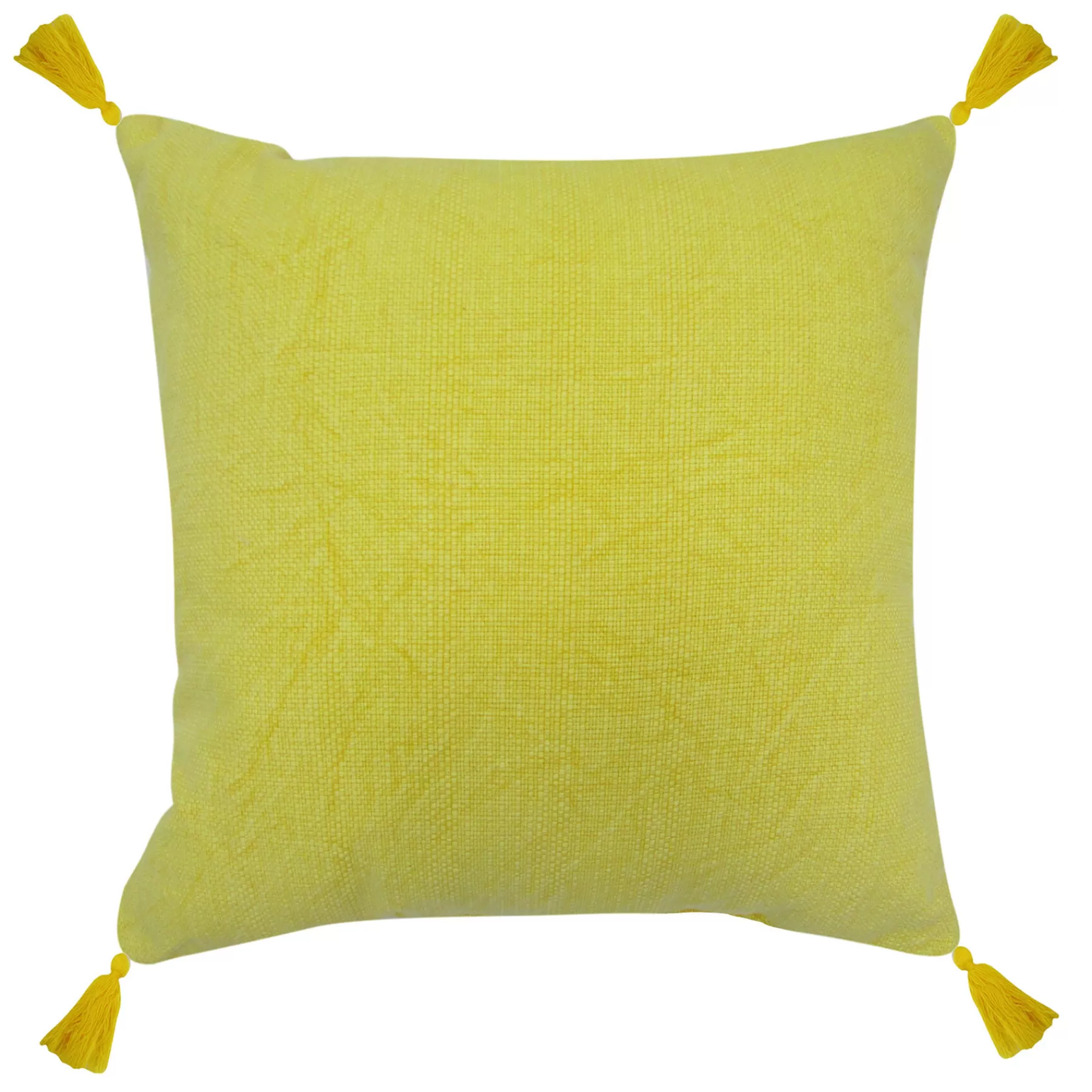 * Discount Sale Yellow Washed With Tassels Pillow 22X22