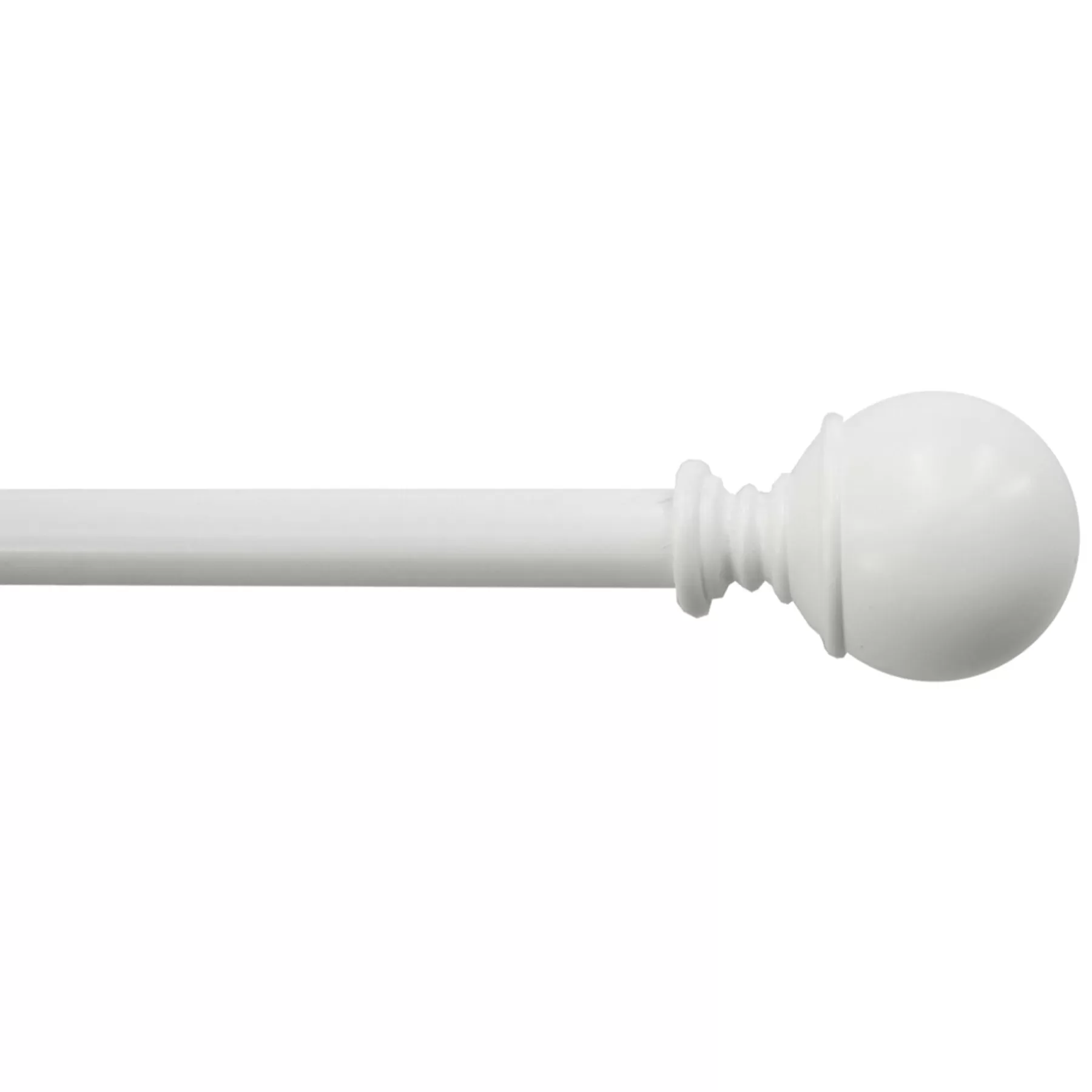 * Exclusive Alex Ball 18 -36 Adjustable 1/2 Diameter Curtain Rod, White Finish