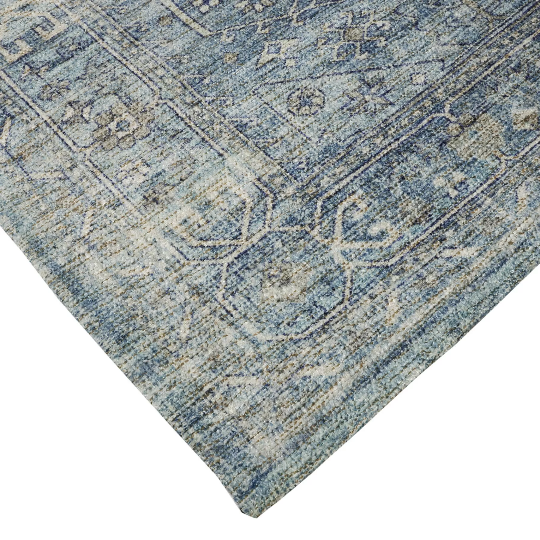 * Exclusive (B721) Alana Blue Medallion Accent Rug, 3 5