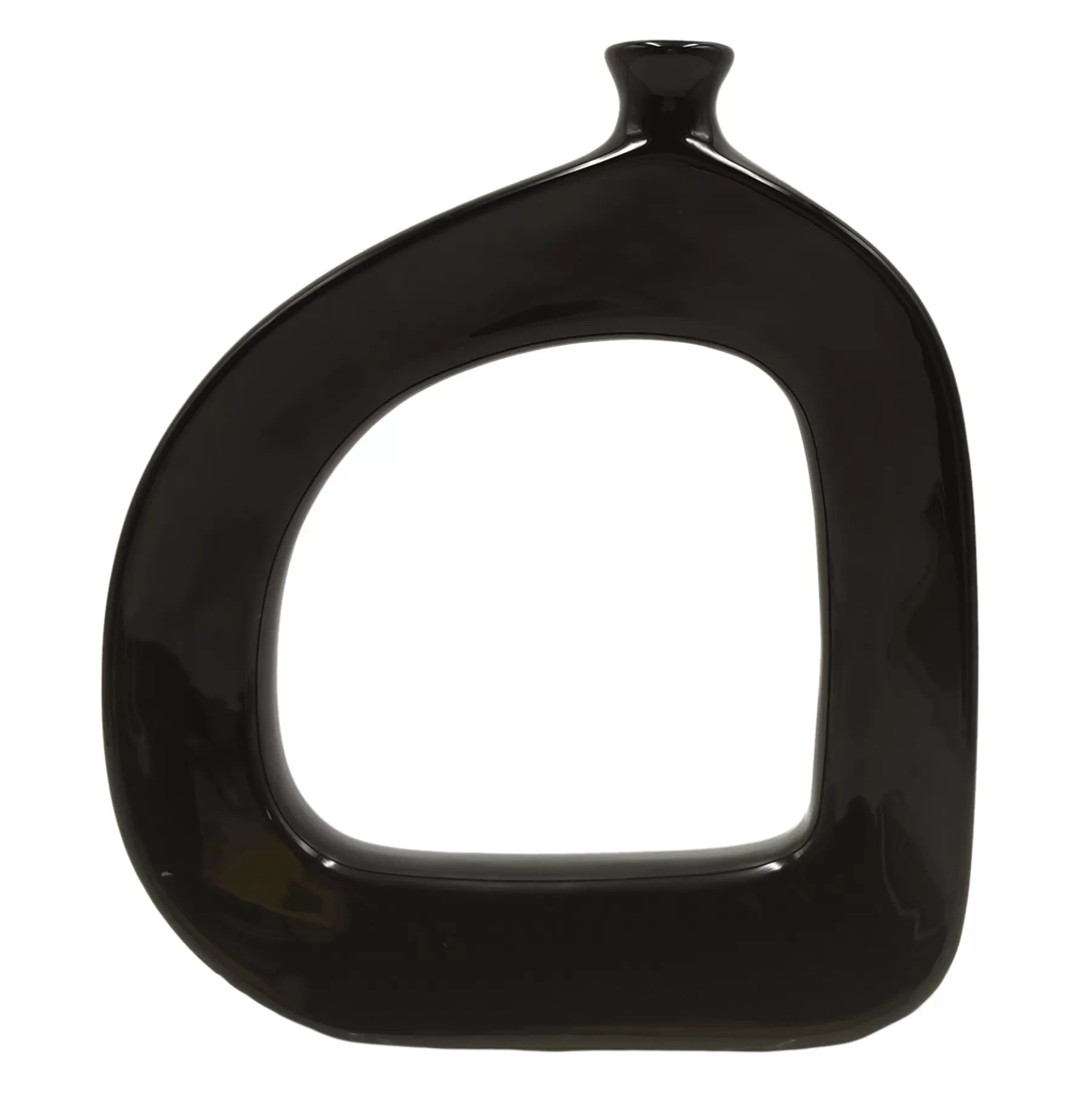 * Exclusive Black Open Ceramic Vase, 9.5