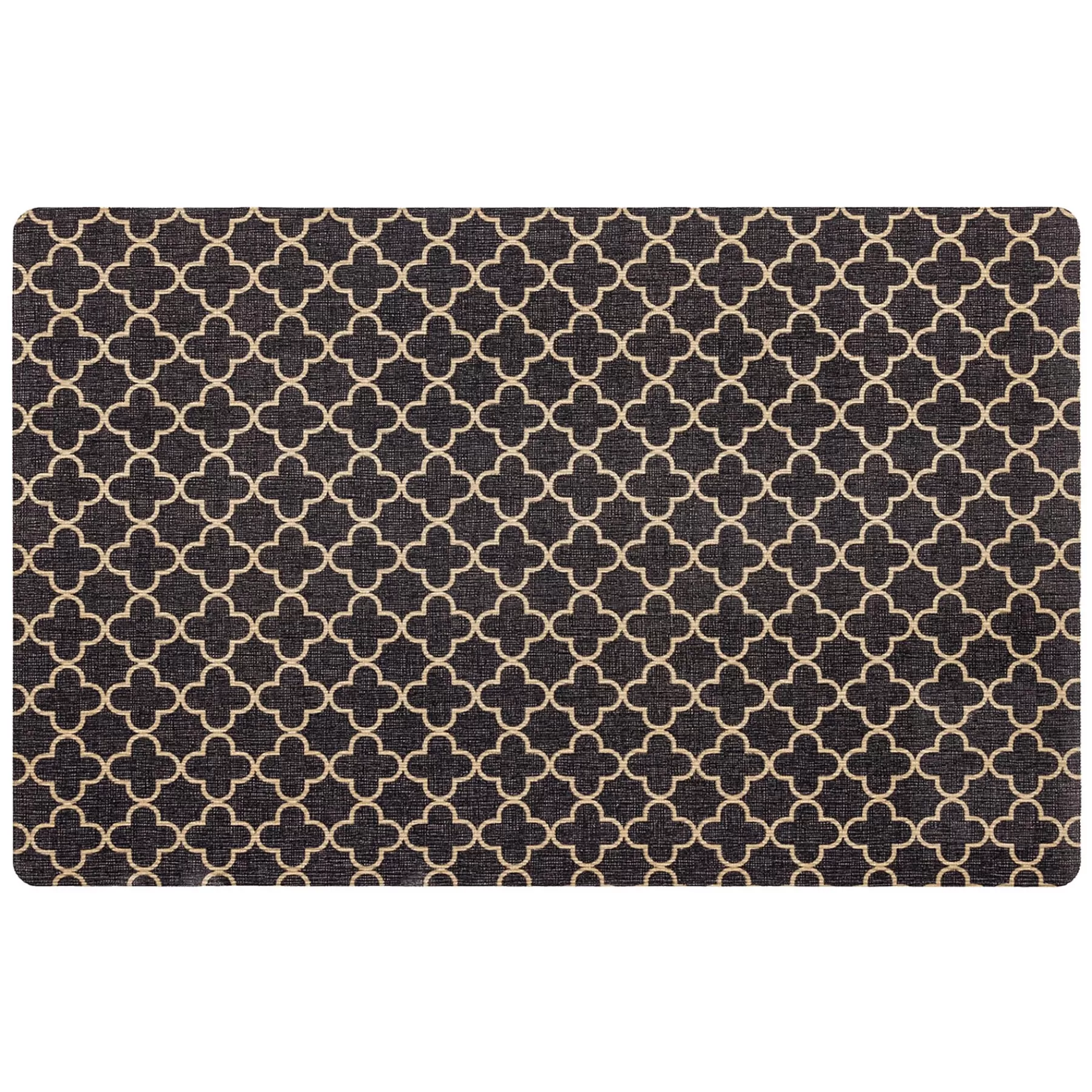 * Exclusive Black Textured Ogee Kitchen Mat, 23 36