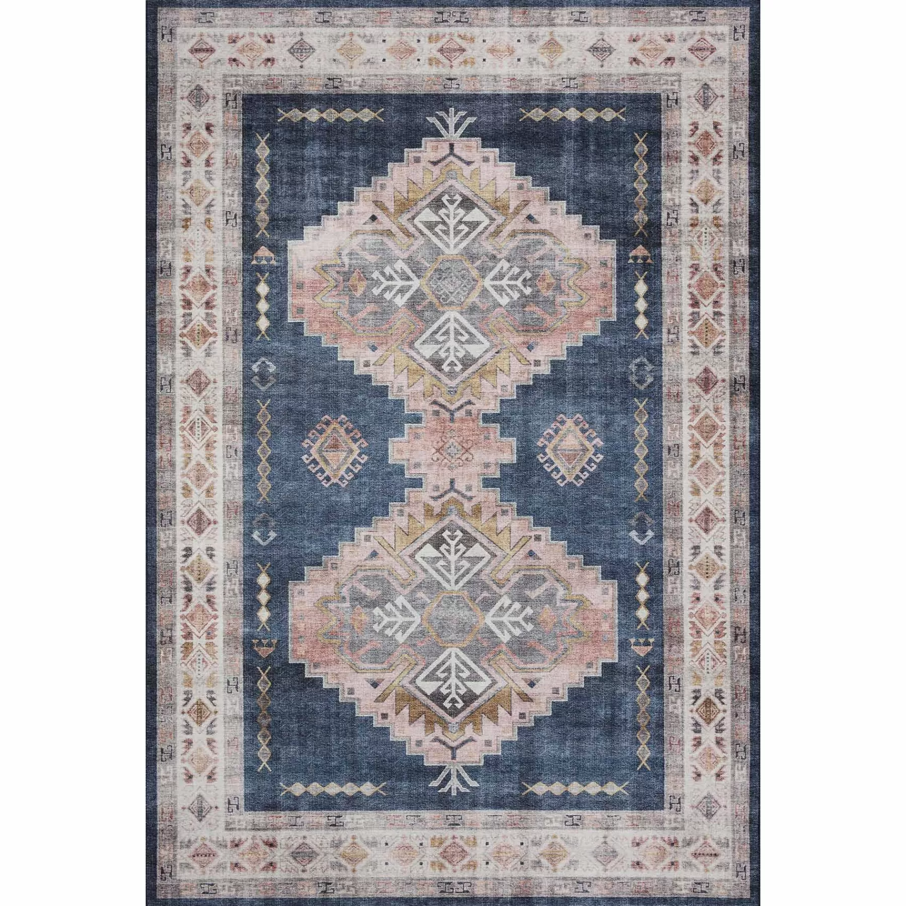 * Exclusive (D564) Khloe Blue Medallion Area Rug, 8 10