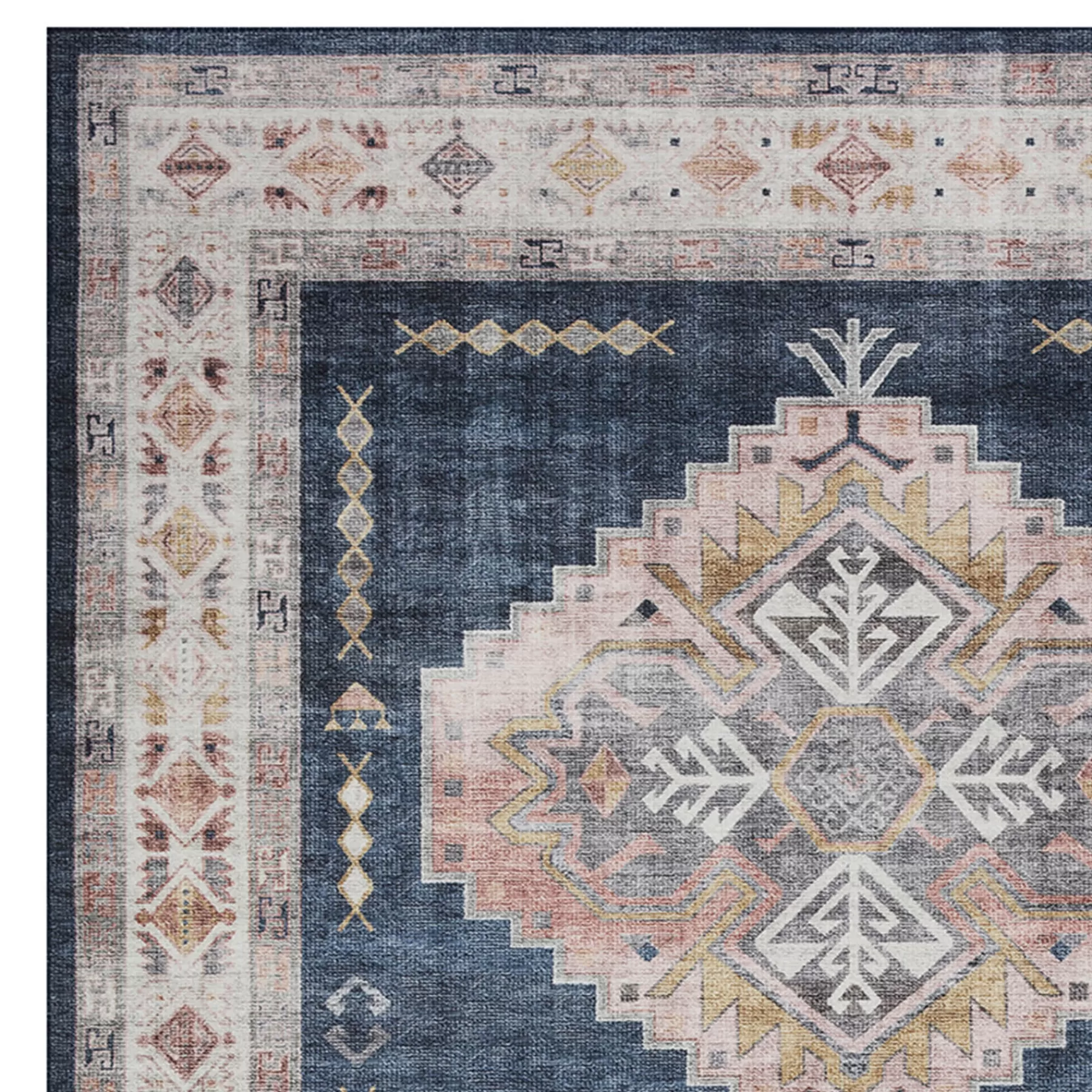 * Exclusive (D564) Khloe Blue Medallion Area Rug, 8 10