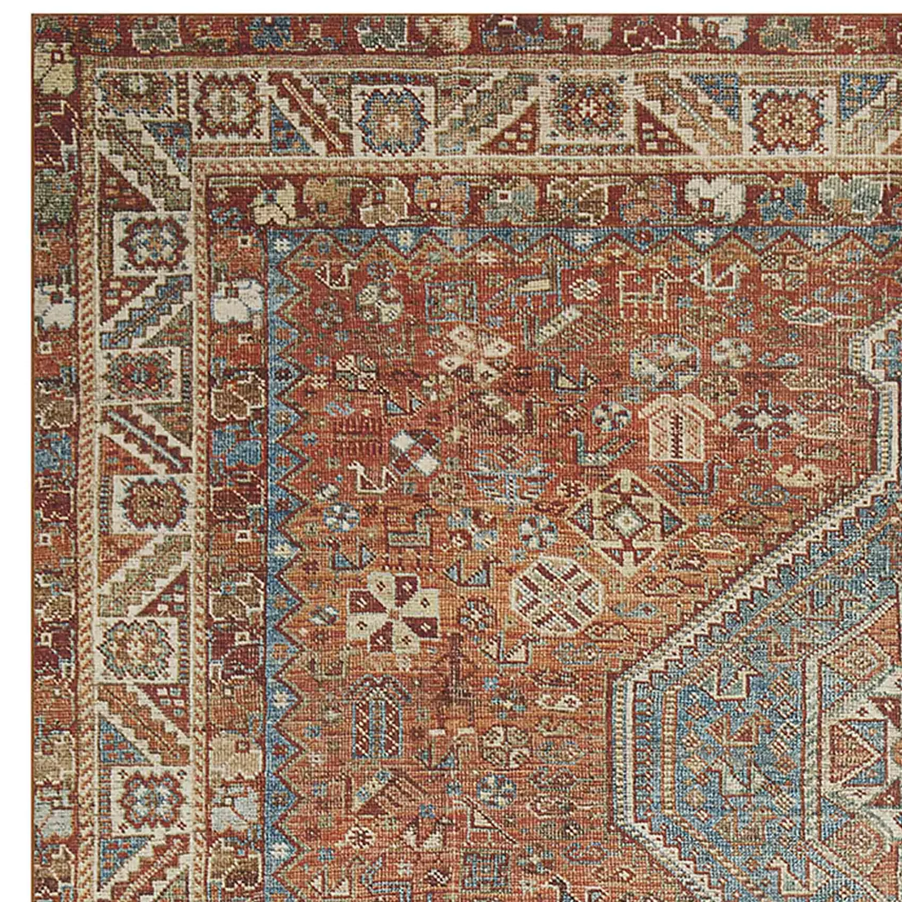 * Exclusive (D570) Freya Red Multi-Colored Medallion Washable Area Rug, 8 10
