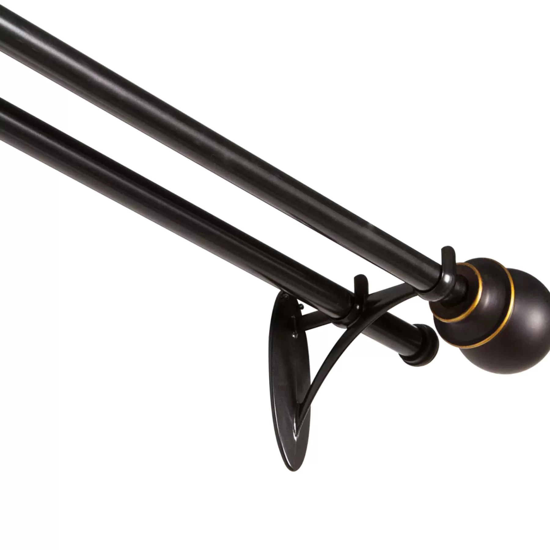 * Exclusive Design 36-66 Birkin Oil Rubbed Bronze Double Window Decorative Rod 5/8